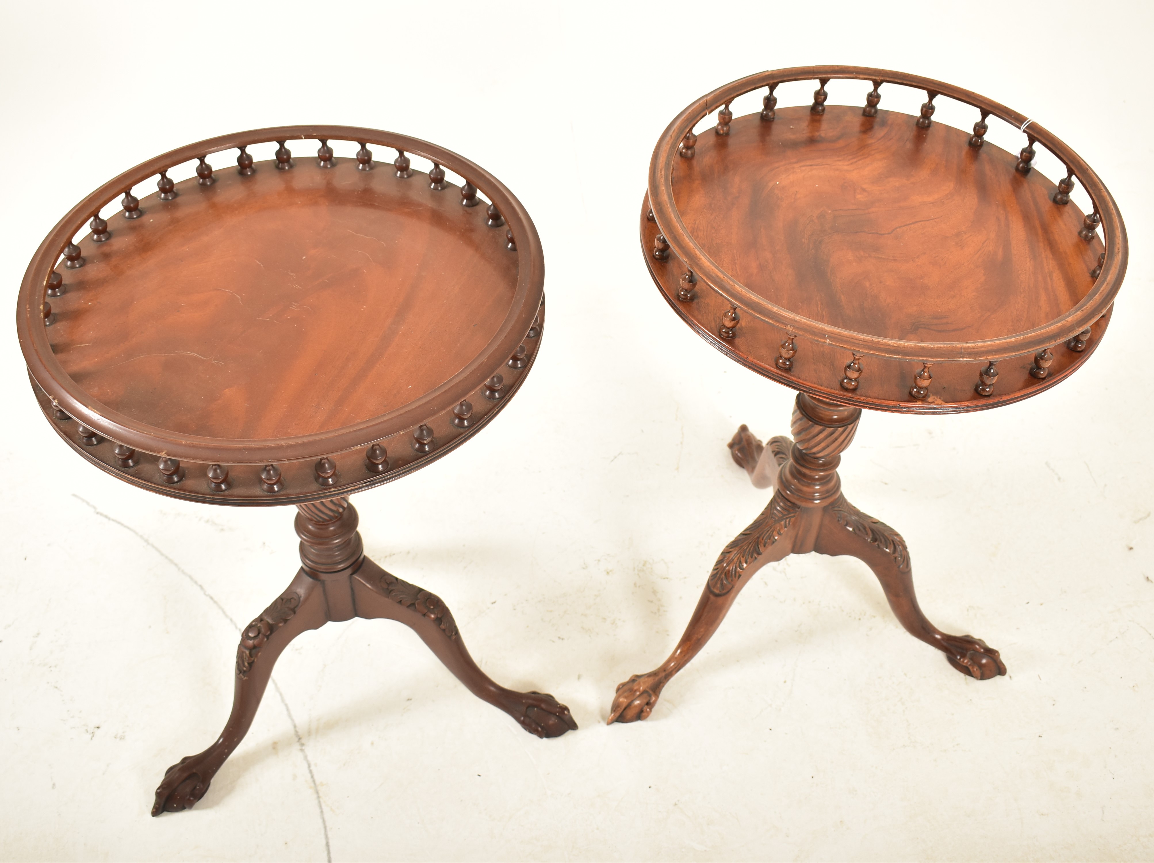 MATCHED PAIR OF REGENCY REVIVAL WINE TRIPOD TABLES - Image 2 of 7