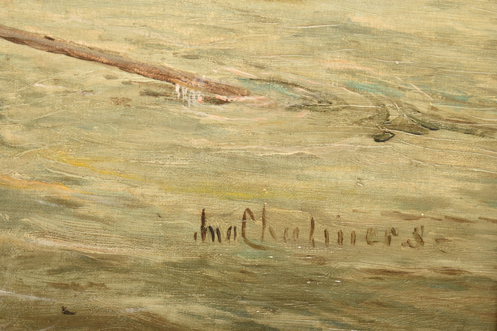 JOHN CHALMERS (1856-1933) - OIL ON CANVAS PAINTING OF FISHERMEN - Bild 3 aus 6