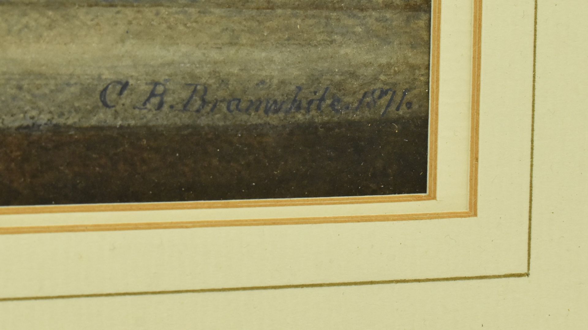 19TH CENTURY CHARLES BROOKE BRANWHITE WATERCOLOUR - Bild 3 aus 4