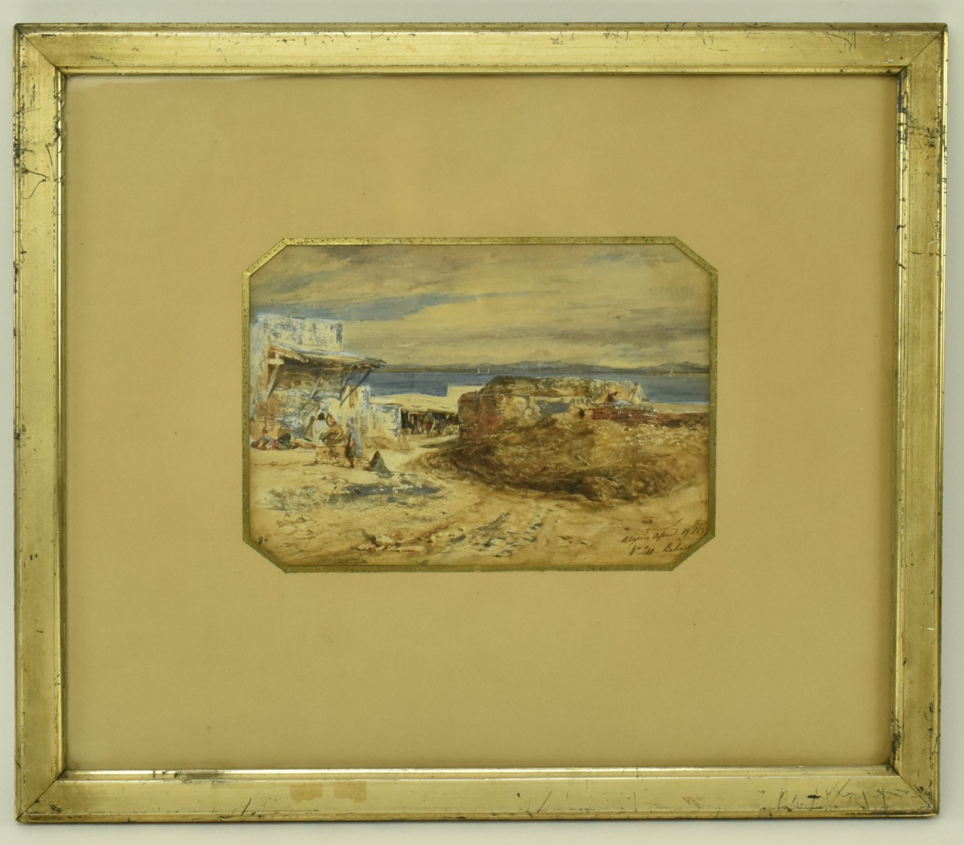 ATTRIB. WILLIAM WYLD (1806-1889) - WATERCOLOUR SKETCH OF ALGIERS - Image 2 of 5