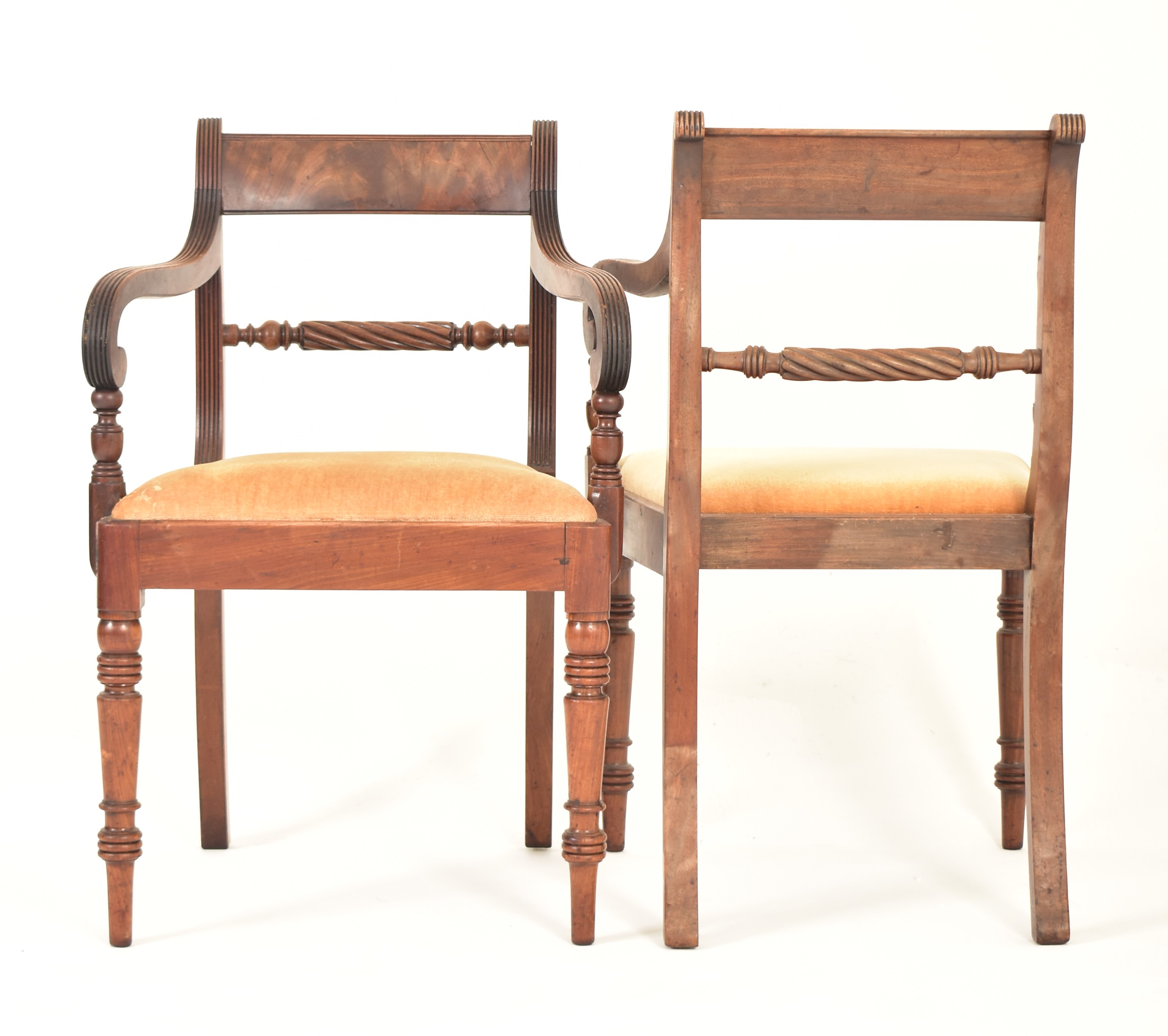 EIGHT WILLIAM IV MAHOGANY TRAFALGAR BACK DINING CHAIRS - Image 5 of 9