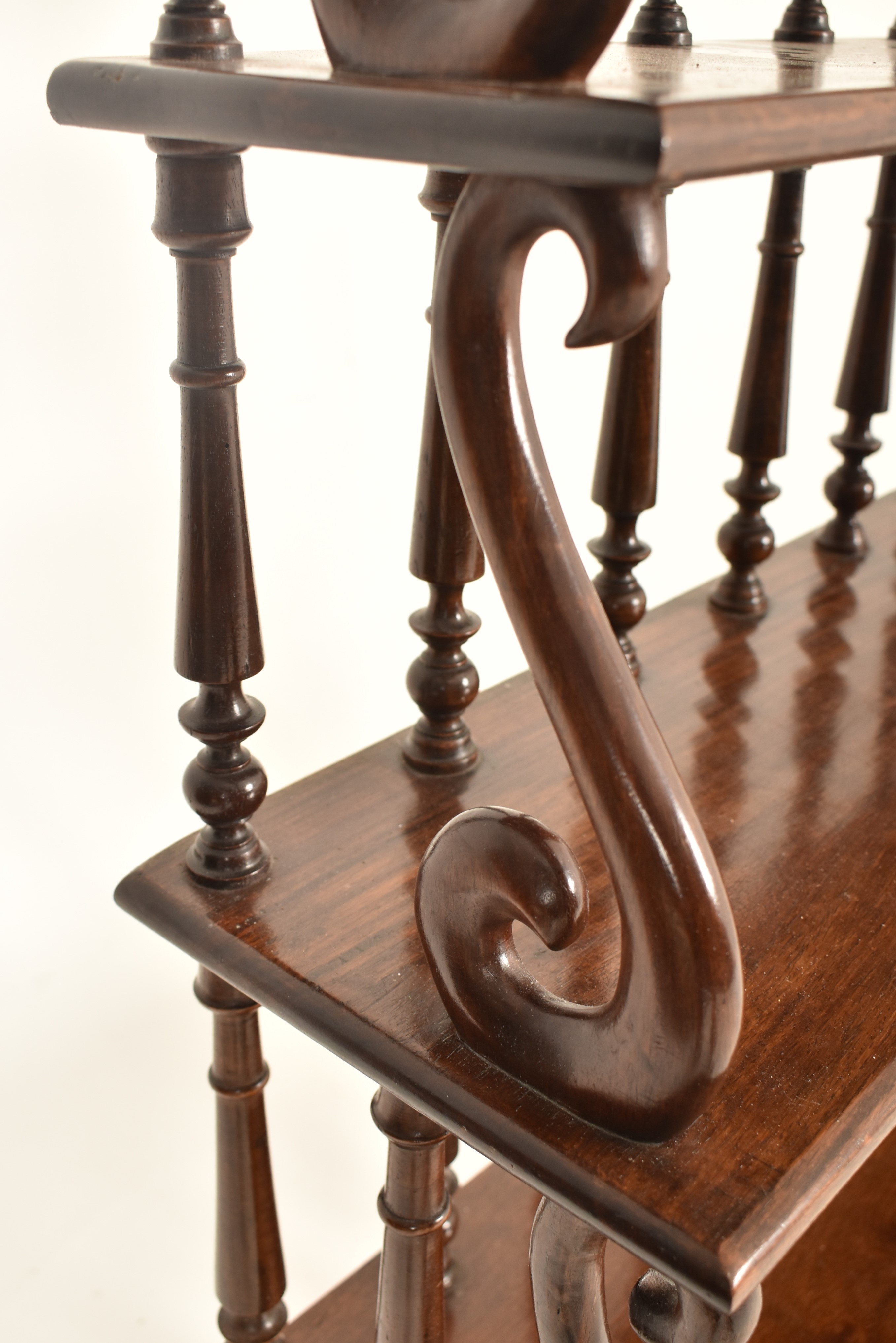 19TH CENTURY MAHOGANY OPEN FRONT WATERFALL BOOKCASE - Image 3 of 5