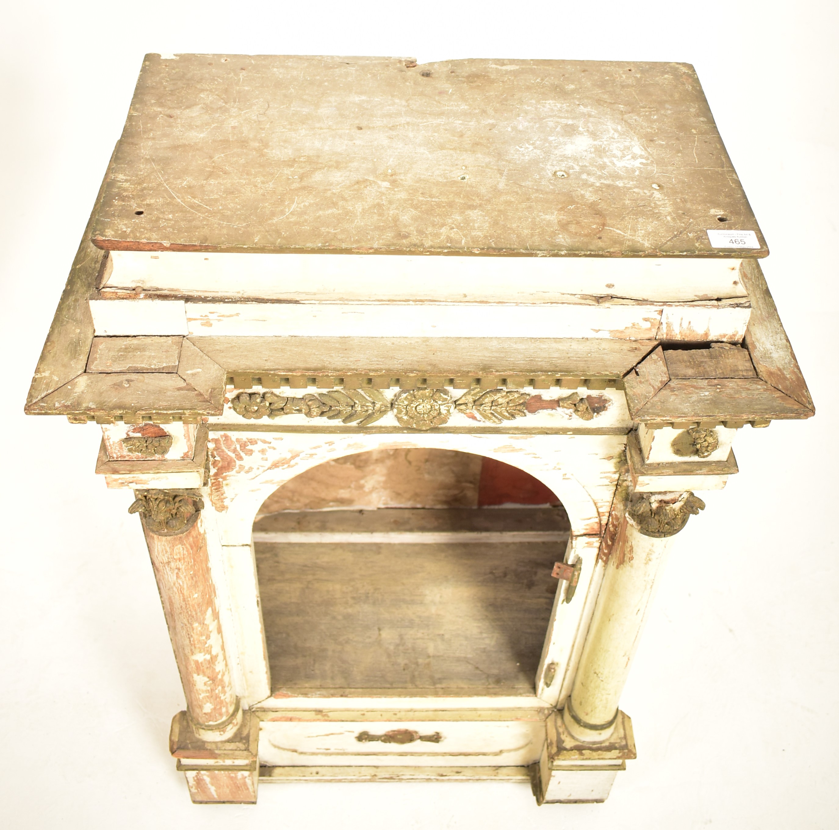 CONTINENTAL 19TH CENTURY PAINTED CHURCH ALTAR TABERNACLE - Image 4 of 7