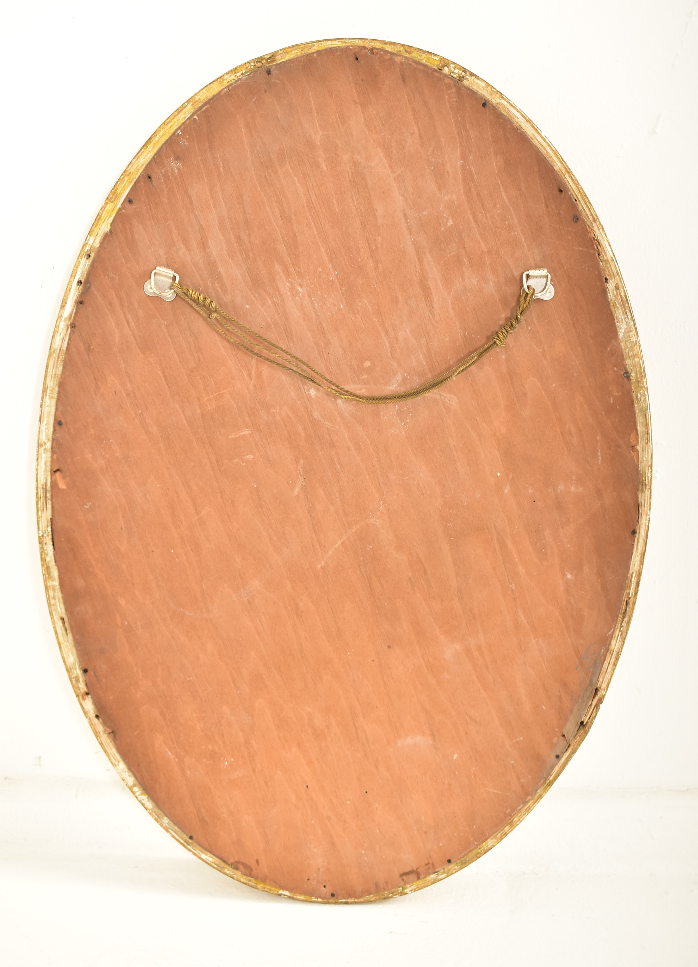 PAIR OF LATE VICTORIAN GILT GESSO & WOOD OVAL WALL MIRRORS - Image 3 of 5