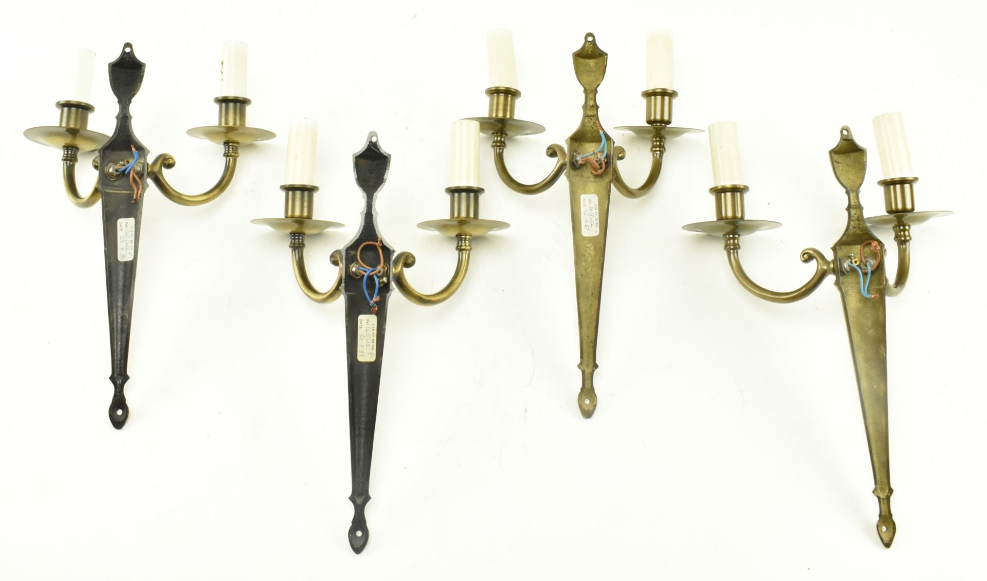 FOUR ITALIAN MANNER 20TH CENTURY BRASS WALL SCONCES - Image 6 of 7