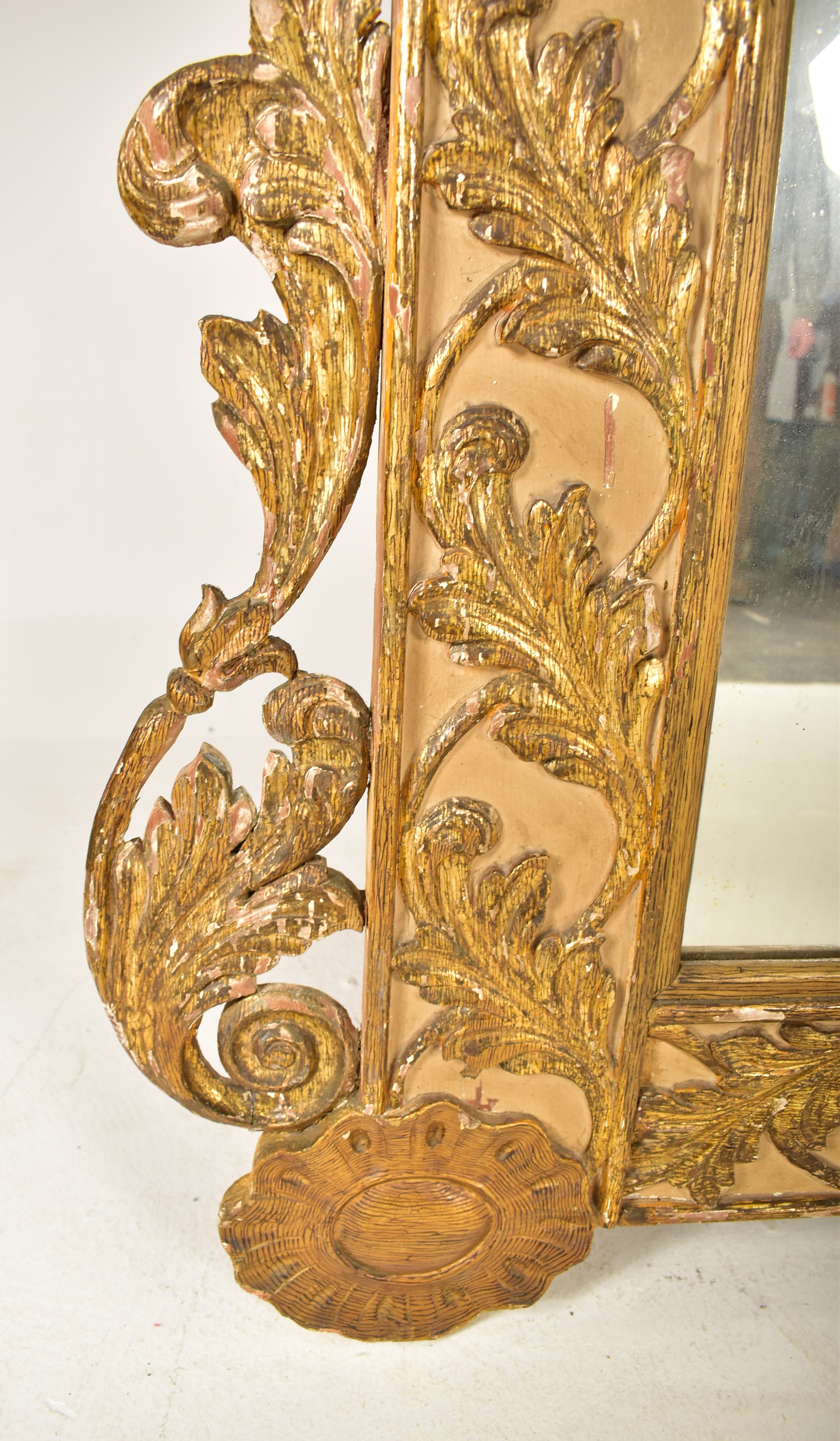 19TH CENTURY CONTINENTAL ROCOCO STYLE GILT WOOD MIRROR - Image 3 of 7