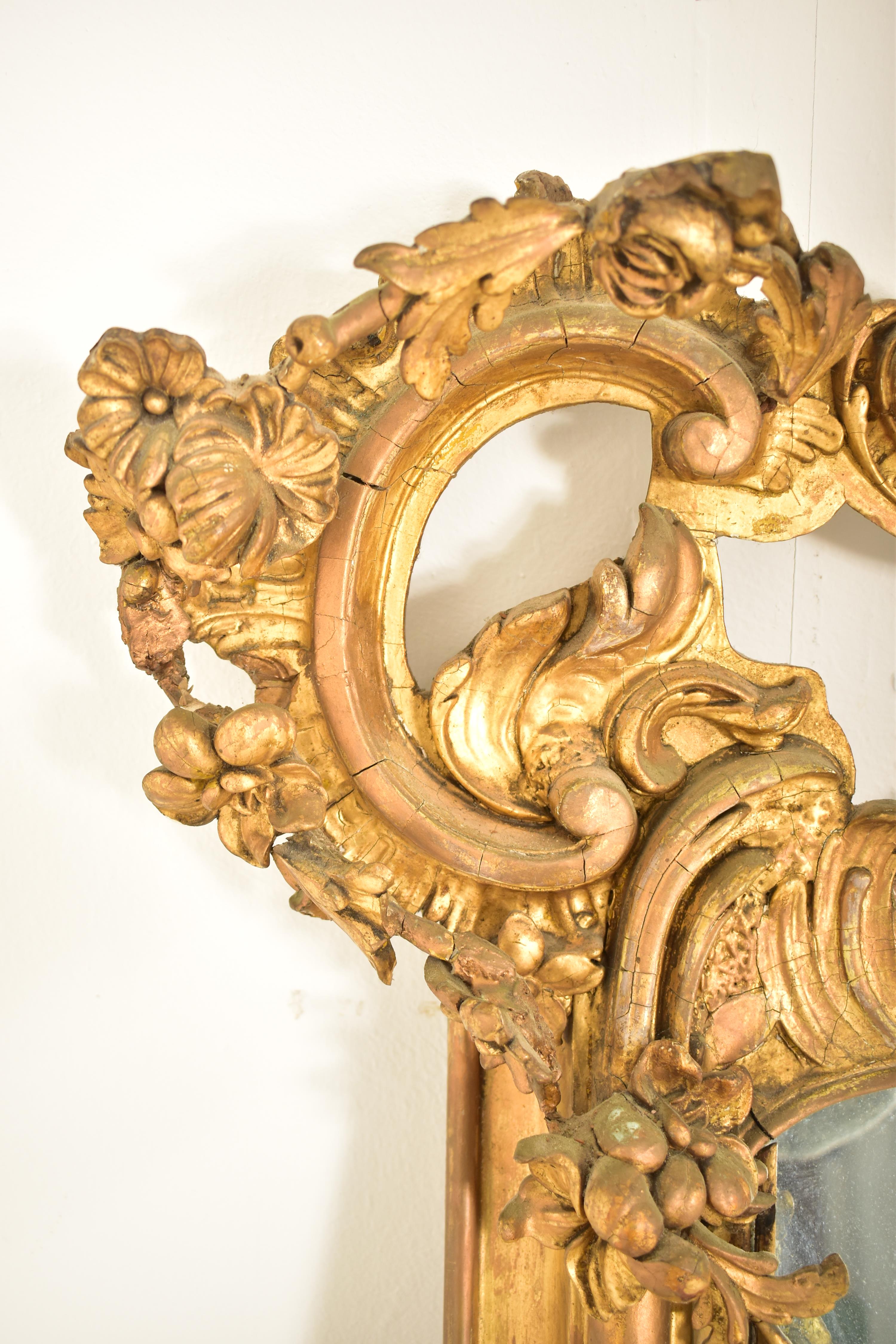 LARGE ROCOCO INSPIRED GILTWOOD & GESSO OVERMANTEL MIRROR - Bild 3 aus 11