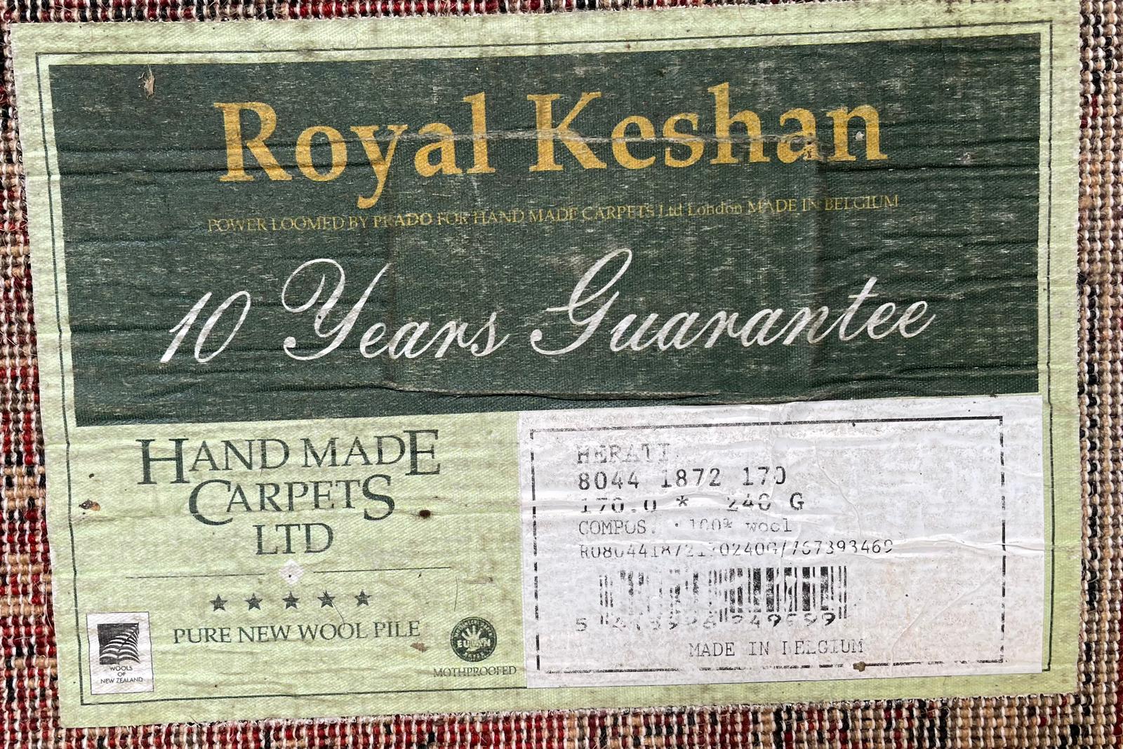 ROYAL KESHAN PURE NEW WOOL PILE CARPET RUG - Image 6 of 6