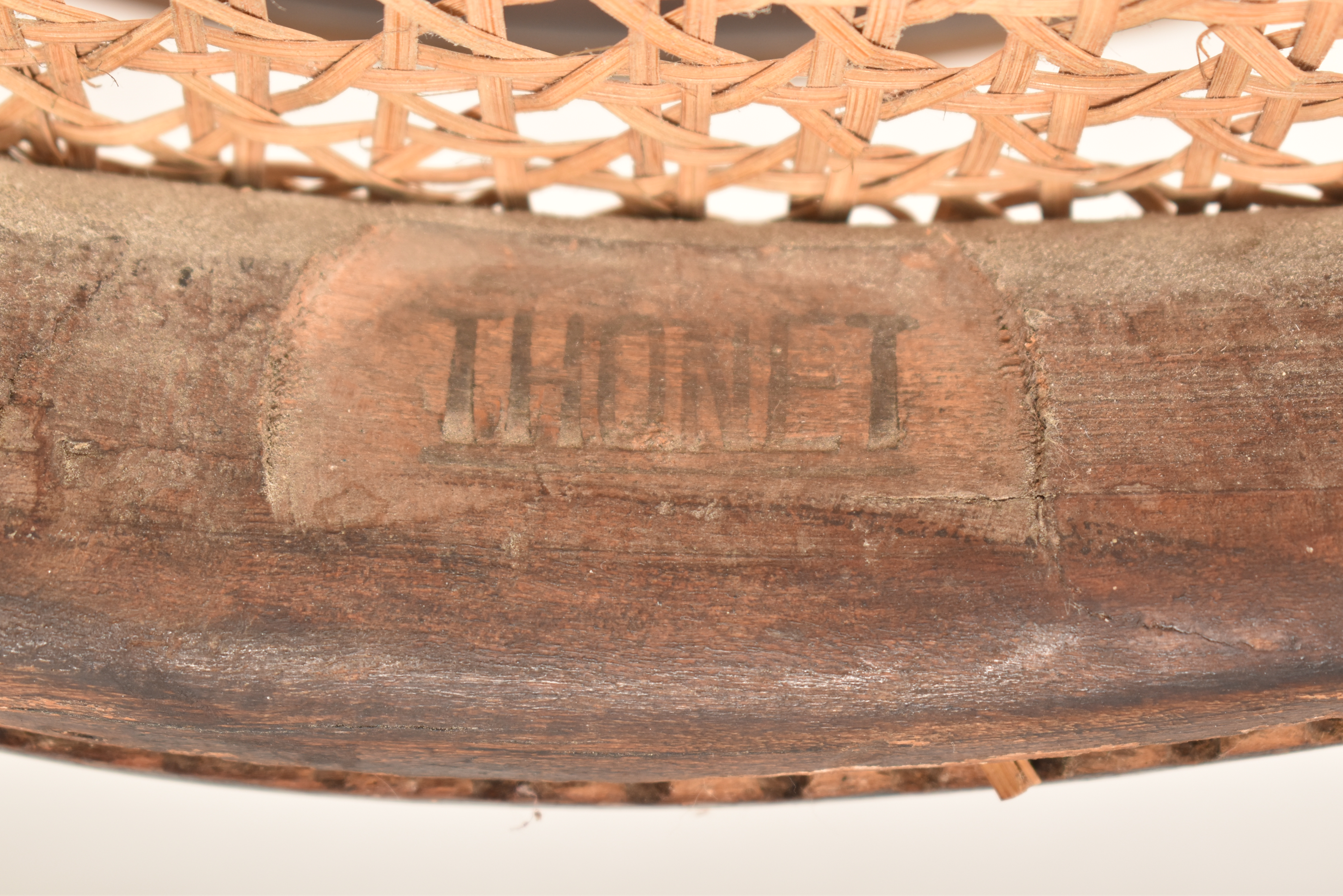 THONET - EARLY 20TH CENTURY BENTWOOD & CANE FIRESIDE ARMCHAIR - Image 6 of 7