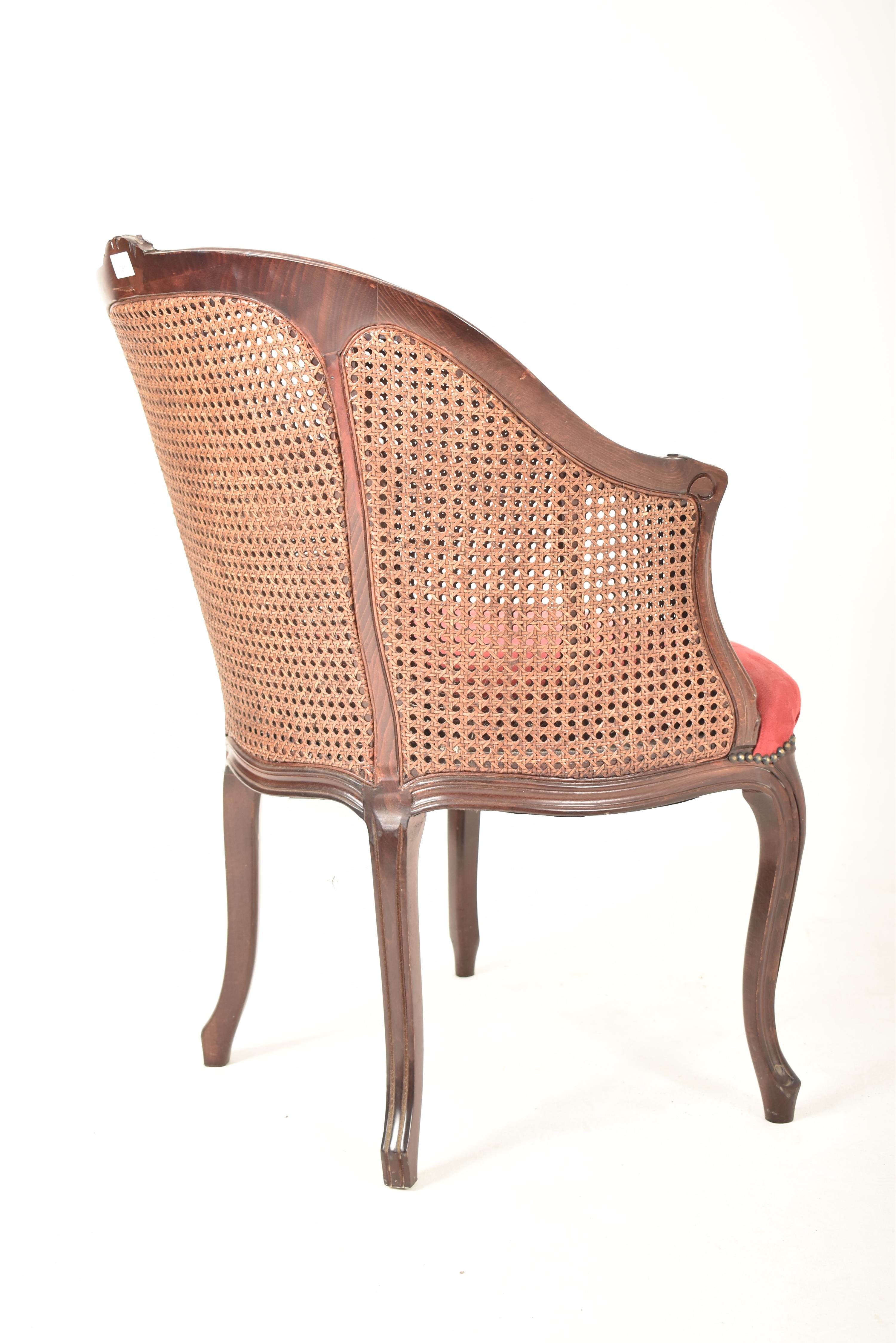 FRENCH LOUIS XV STYLE BEECH & DOUBLE CANE ARMCHAIR - Image 4 of 6