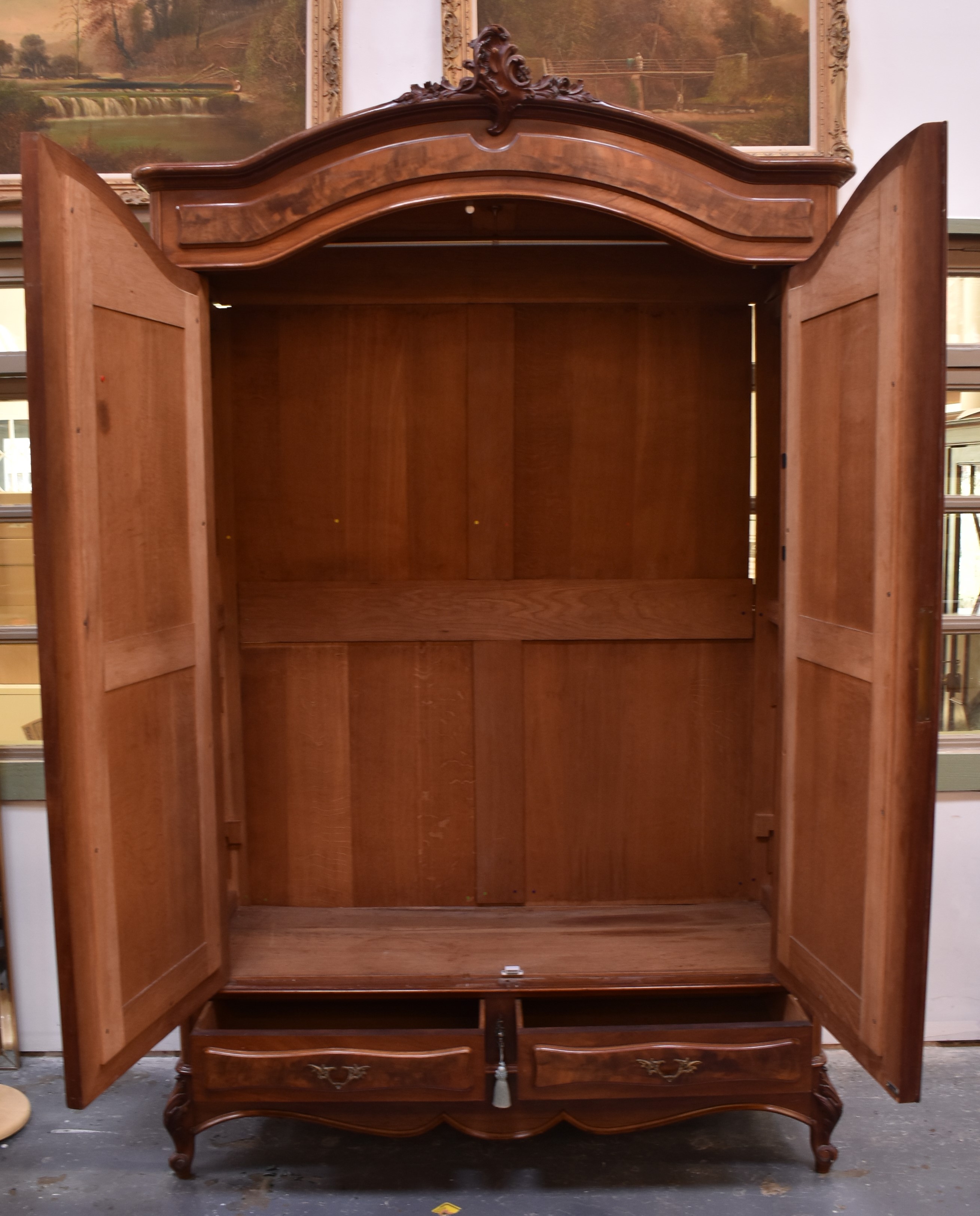 FRENCH 19TH CENTURY LOUIS XV STYLE FRUITWOOD ARMOIRE - Image 5 of 7
