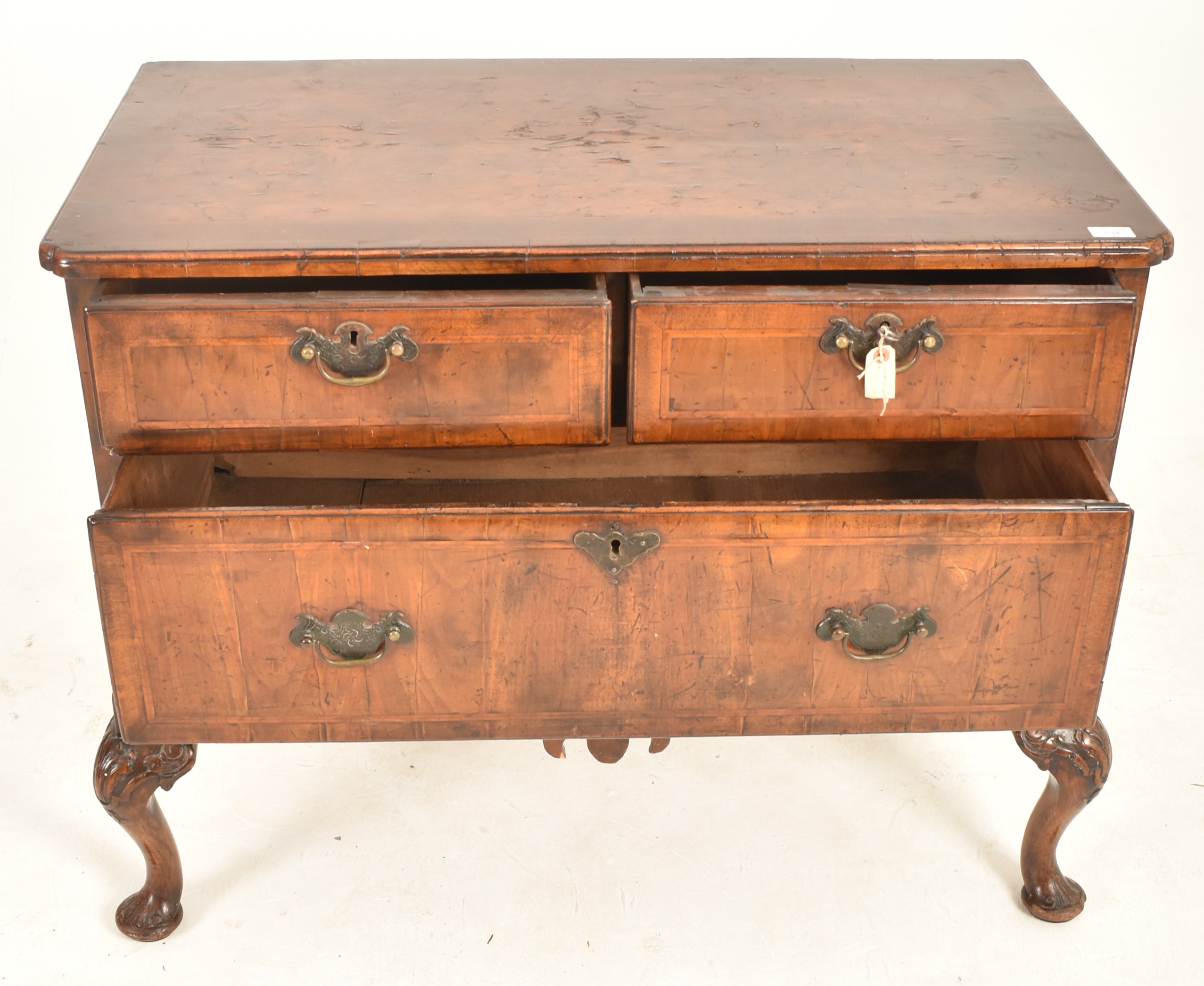 QUEEN ANNE 18TH CENTURY WALNUT & BOXWOOD CHEST ON STAND - Bild 3 aus 5