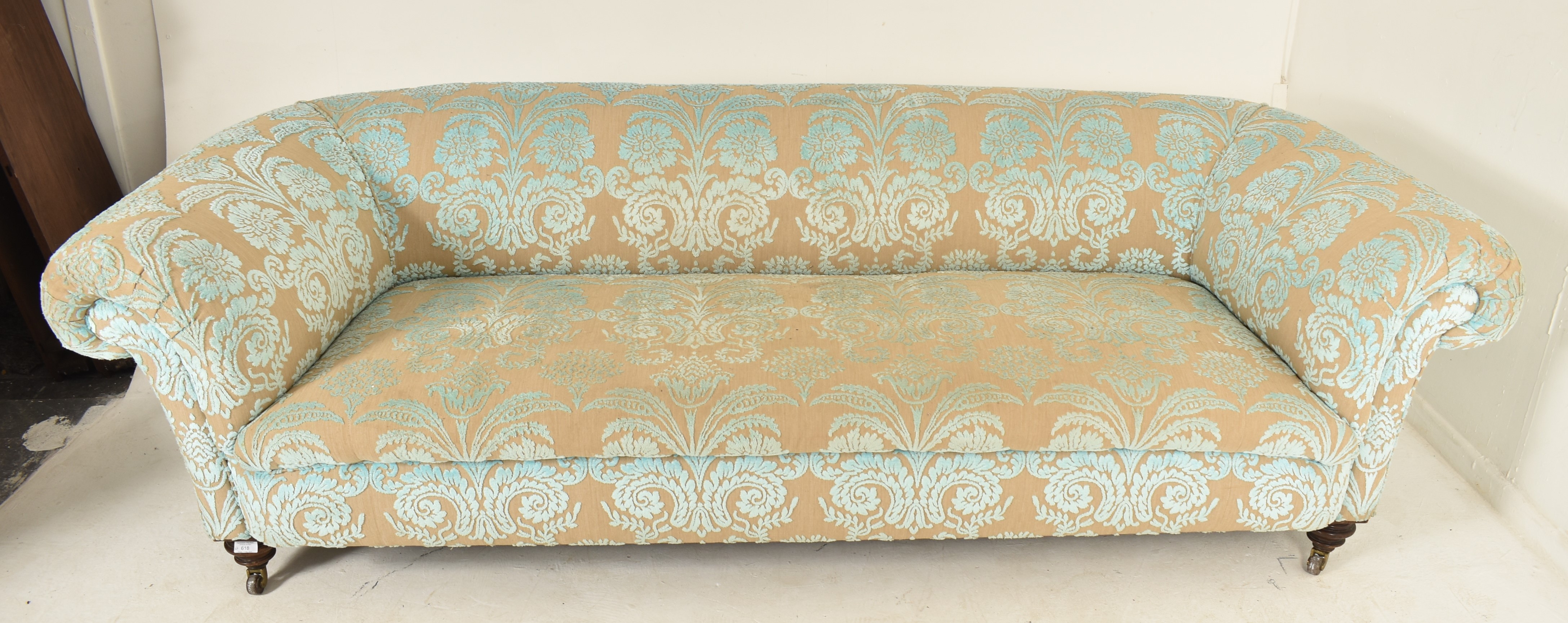 TWO 19TH CENTURY VICTORIAN LARGE CHESTERFIELD SOFAS - Image 2 of 10