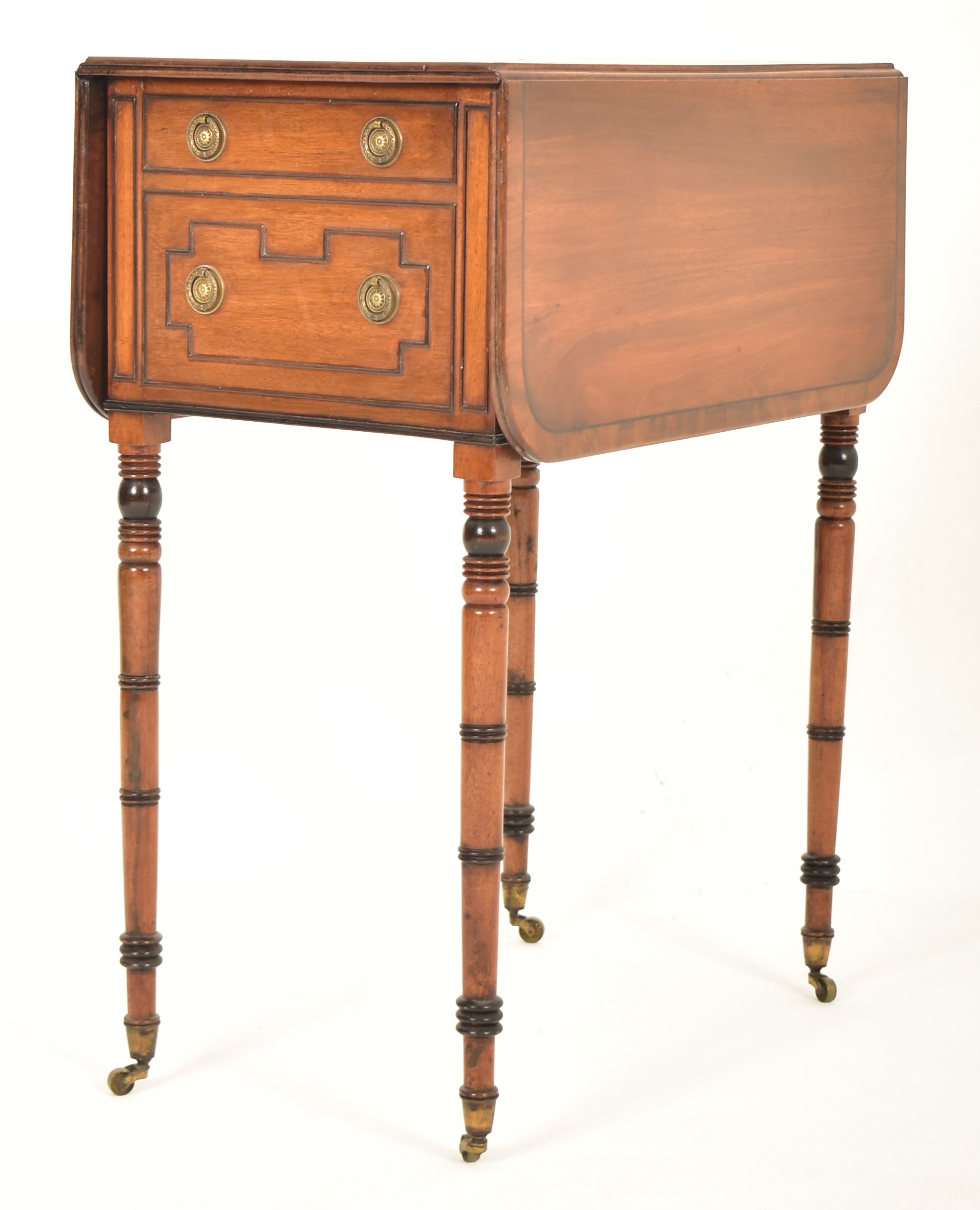 GEORGE III MAHOGANY DROP LEAF LADIES WORK TABLE - Bild 5 aus 5