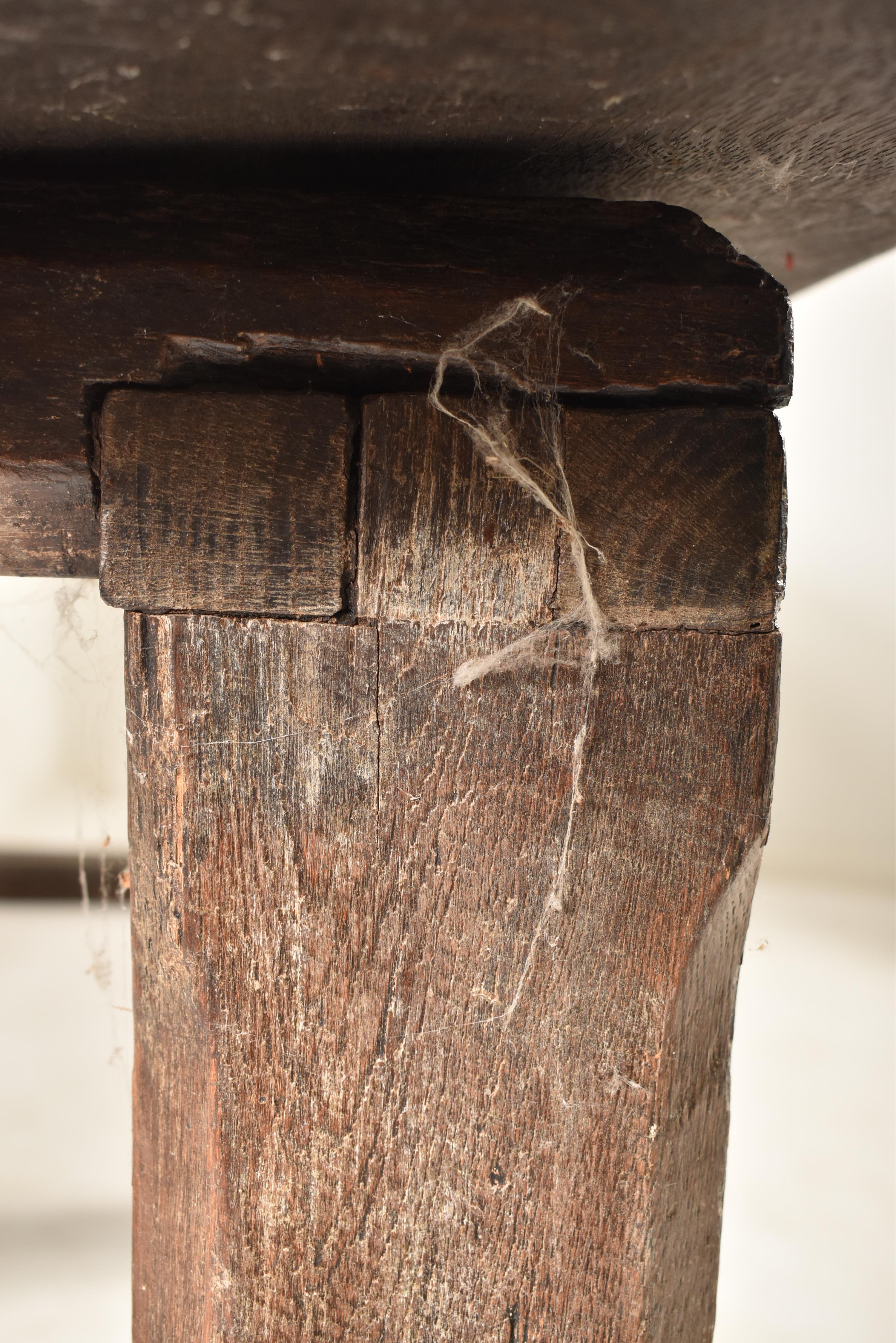 18TH CENTURY OAK PLANK TOP PEG JOINTED REFECTORY TABLE - Image 6 of 8