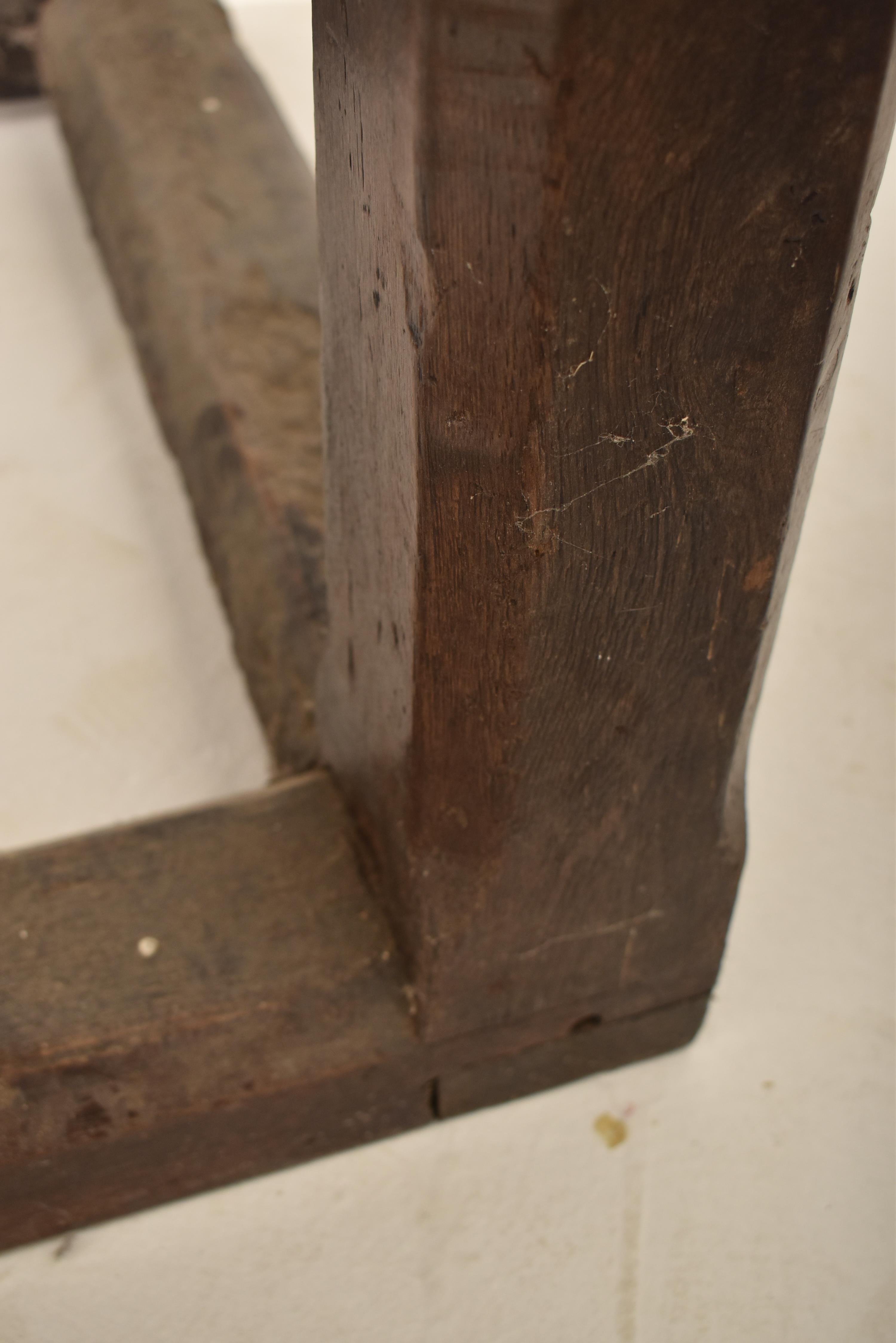 18TH CENTURY OAK PLANK TOP PEG JOINTED REFECTORY TABLE - Image 4 of 8