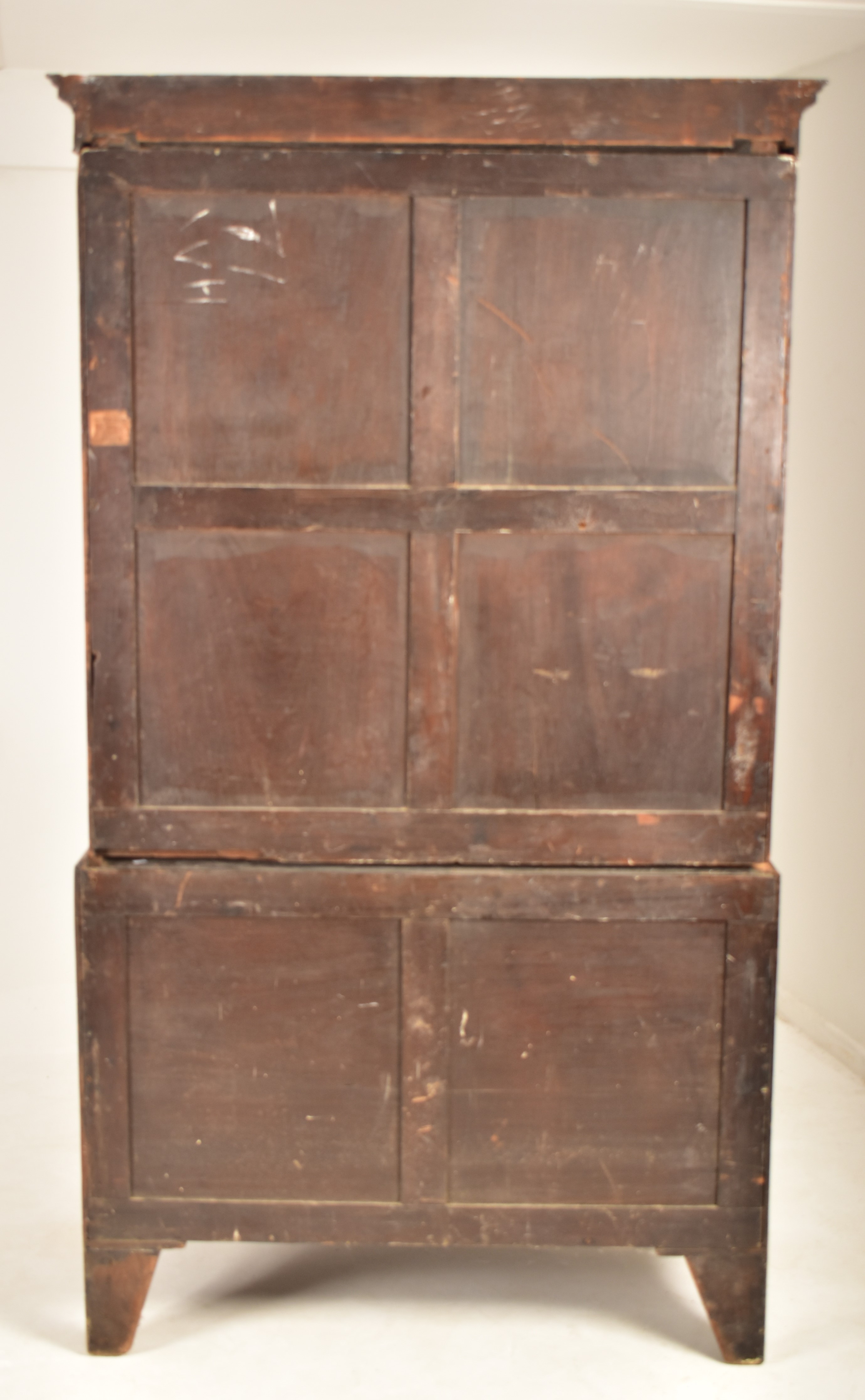19TH CENTURY FLAME MAHOGANY BOW FRONTED LINEN PRESS - Image 9 of 9