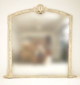FRENCH 19TH CENTURY WHITE PAINTED OVERMANTLE MIRROR