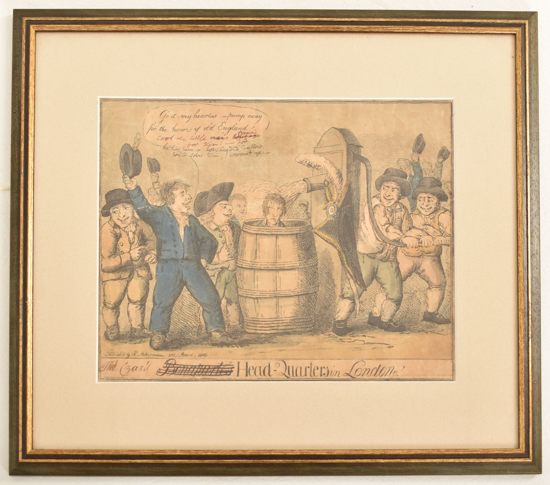 POLITICAL SATIRE - R. ACKERMANN 1803 CARICATURE ETCHING - Image 2 of 6