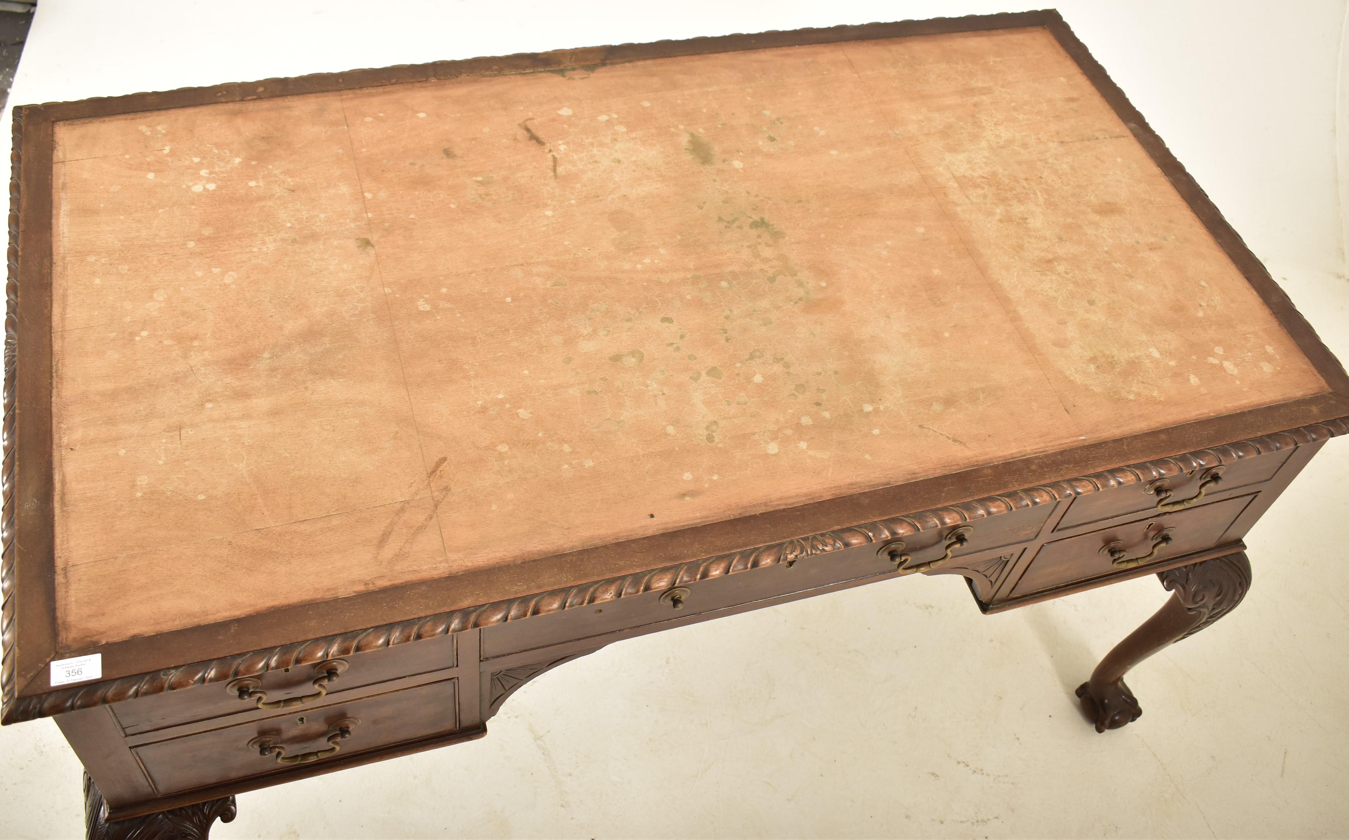 GILL & REIGATE OF LONDON - MAHOGANY PARTNERS WRITING DESK - Image 7 of 8