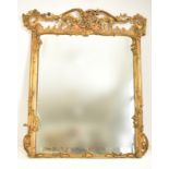 LARGE ROCOCO INSPIRED GILTWOOD & GESSO OVERMANTEL MIRROR