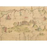 AFTER MICHEAL DRAYTON - ETCHED & COLOURED GLOCESTERSHYRE MAP
