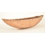 LARGE AFRICAN TRIBAL HAND WOVEN WICKER COT / BASKET