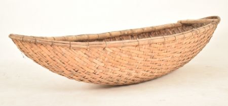 LARGE AFRICAN TRIBAL HAND WOVEN WICKER COT / BASKET