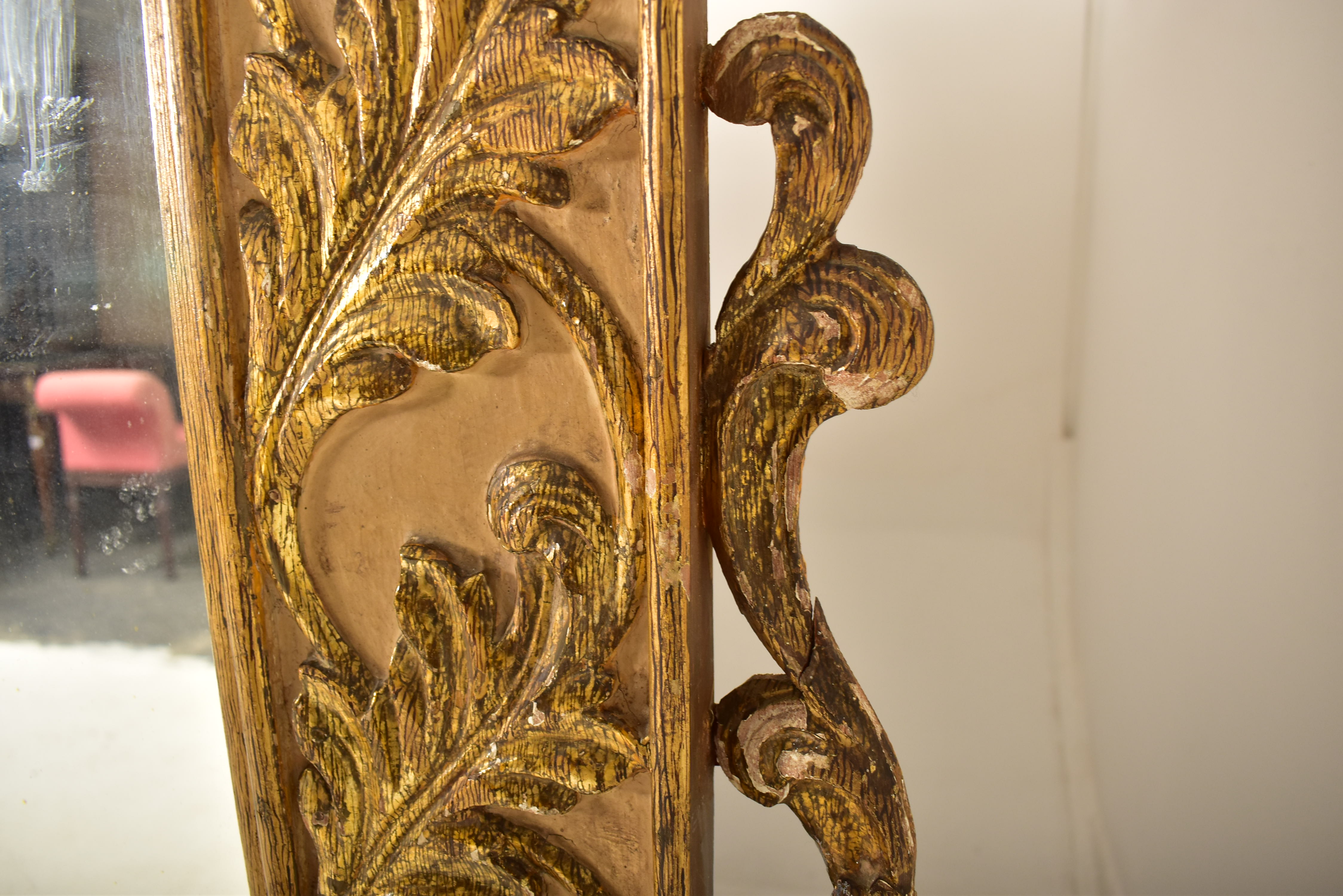 19TH CENTURY CONTINENTAL ROCOCO STYLE GILT WOOD MIRROR - Image 5 of 7