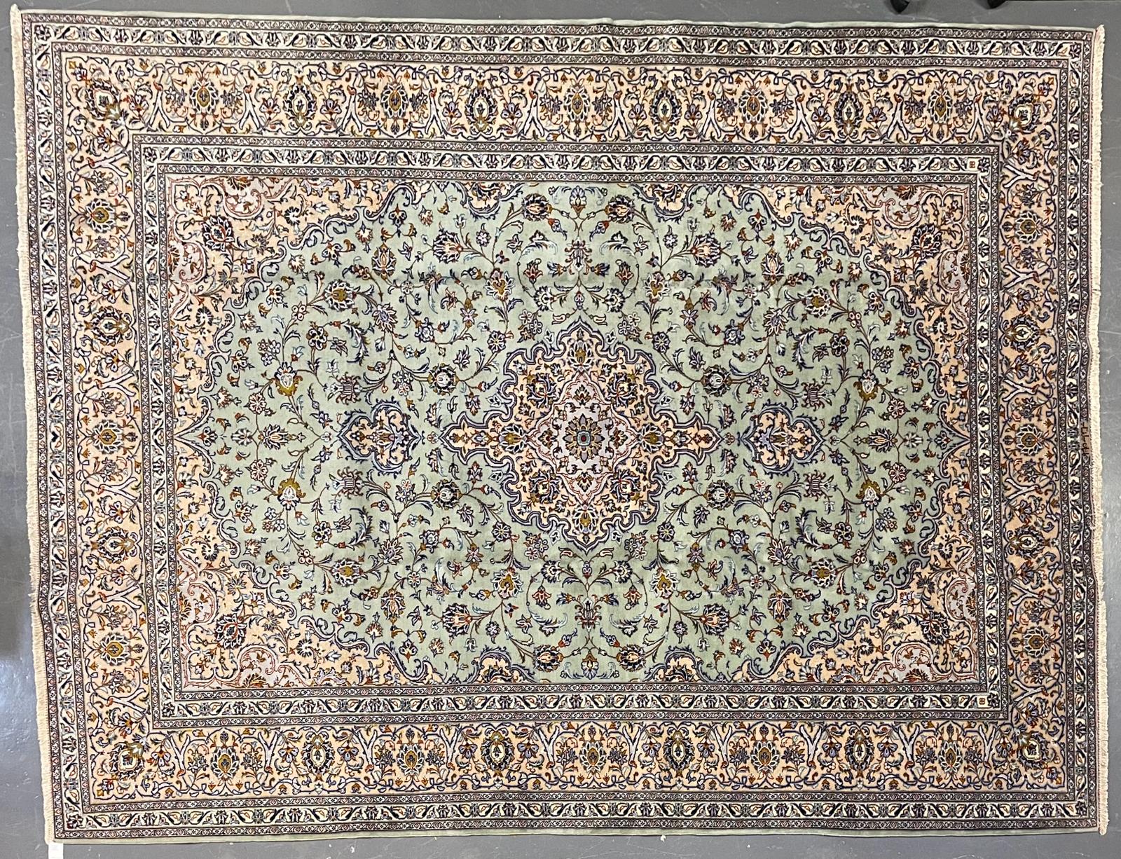 EARLY 20TH SIGNED CENTRAL PERSIAN KASHAN CARPET RUG