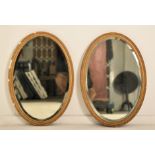 PAIR OF LATE VICTORIAN GILT GESSO & WOOD OVAL WALL MIRRORS