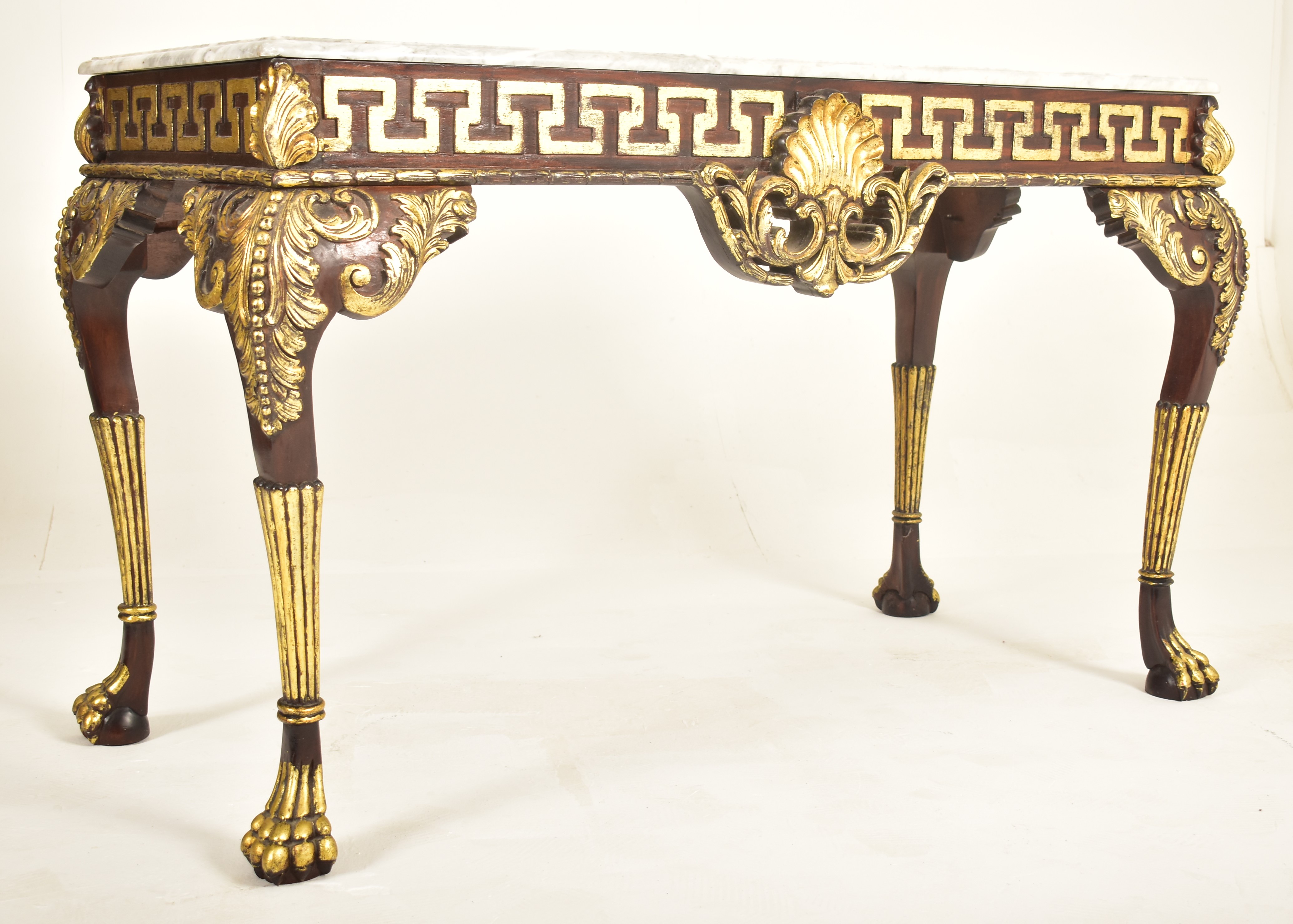 WILLIAM KENT 18TH CENTURY INSPIRED GILT WOOD & MARBLE HALL TABLE