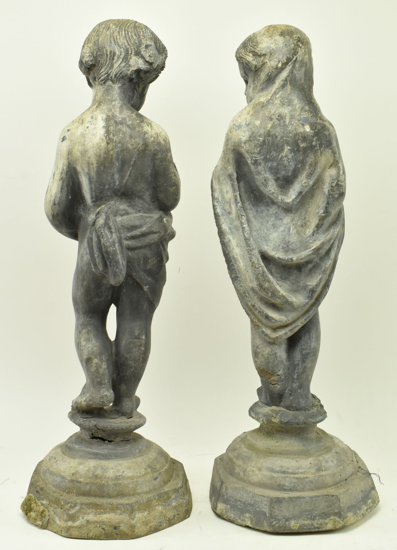 TWO CLASSICAL INSPIRED LEAD GARDEN SCULPTURES BY H. CROWTHER - Image 3 of 7