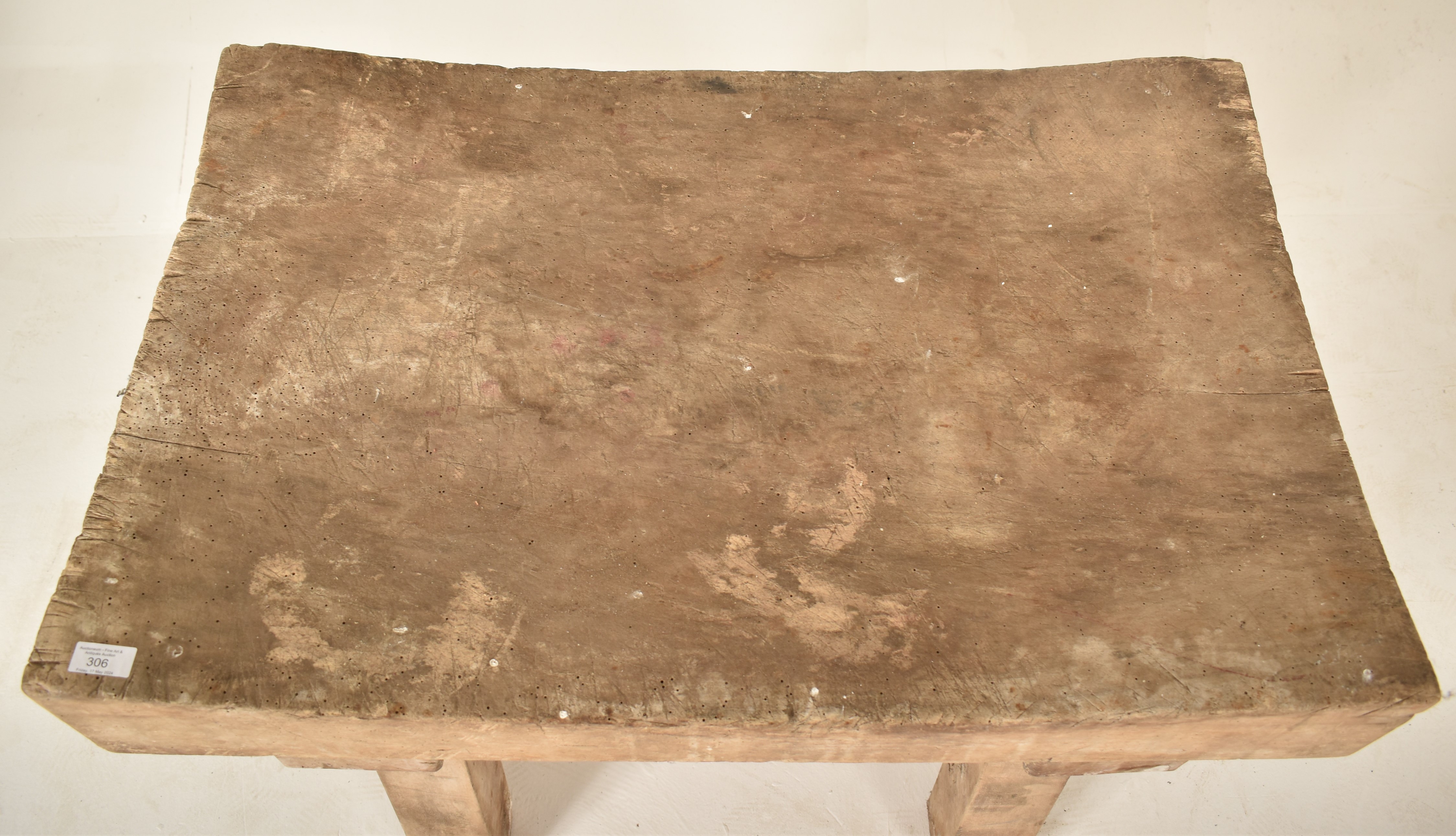 LATE 19TH CENTURY BEECH BUTCHER' S BLOCK TABLE - Image 3 of 6