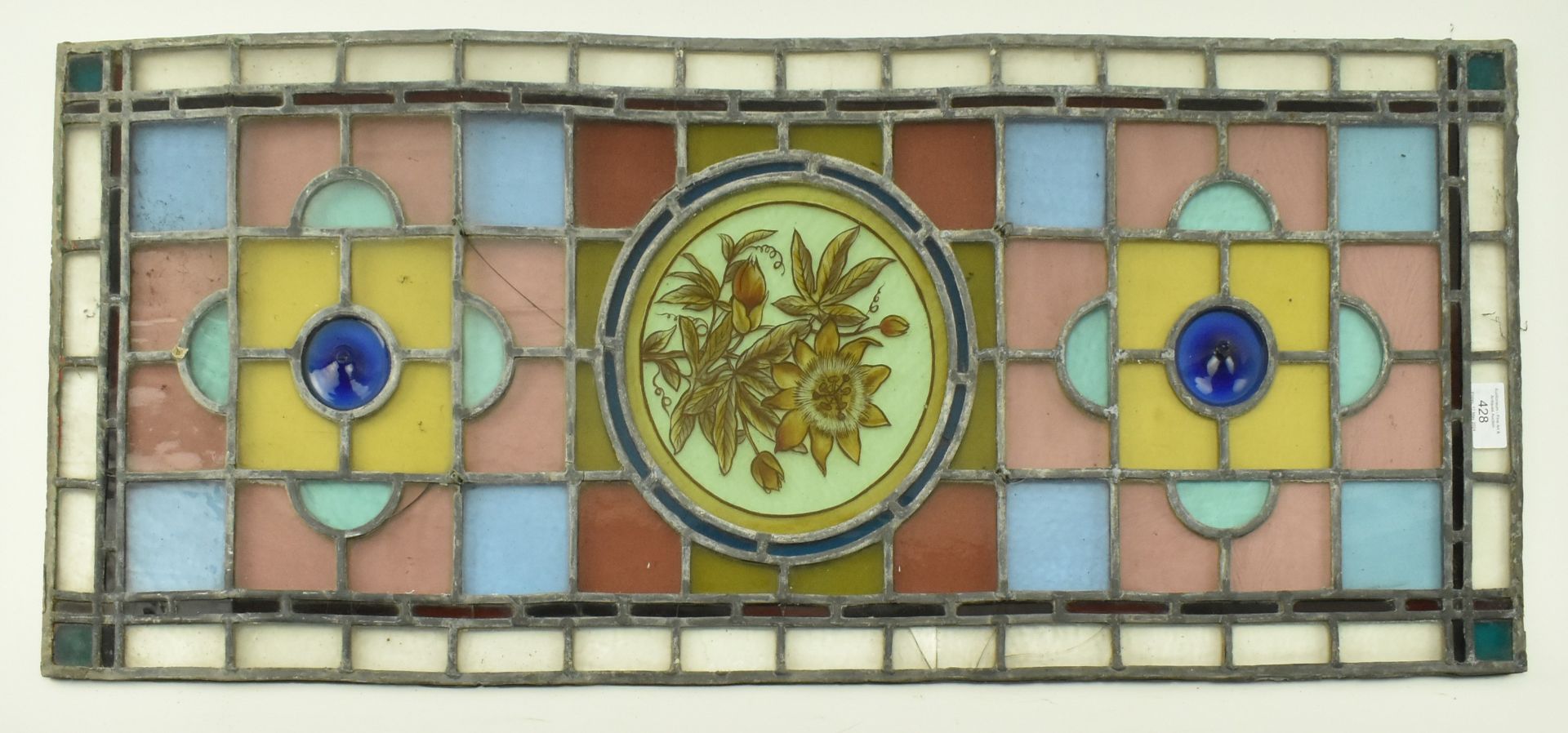 VICTORIAN COLOURED STAINED GLASS WINDOW FEATURE PANEL - Bild 7 aus 7