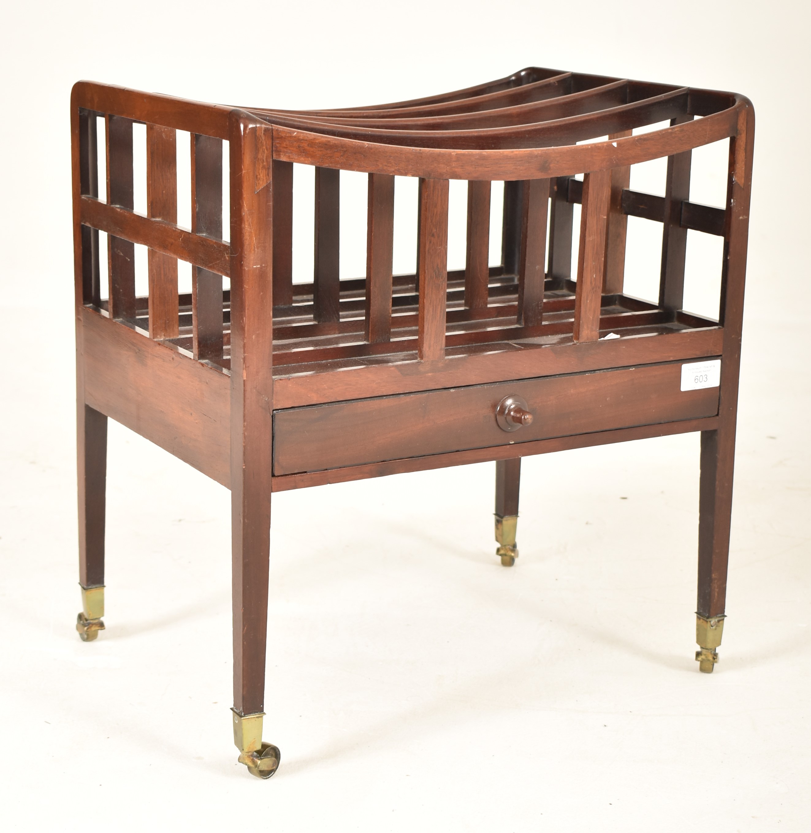 19TH CENTURY GEORGE III MAHOGANY CANTERBURY