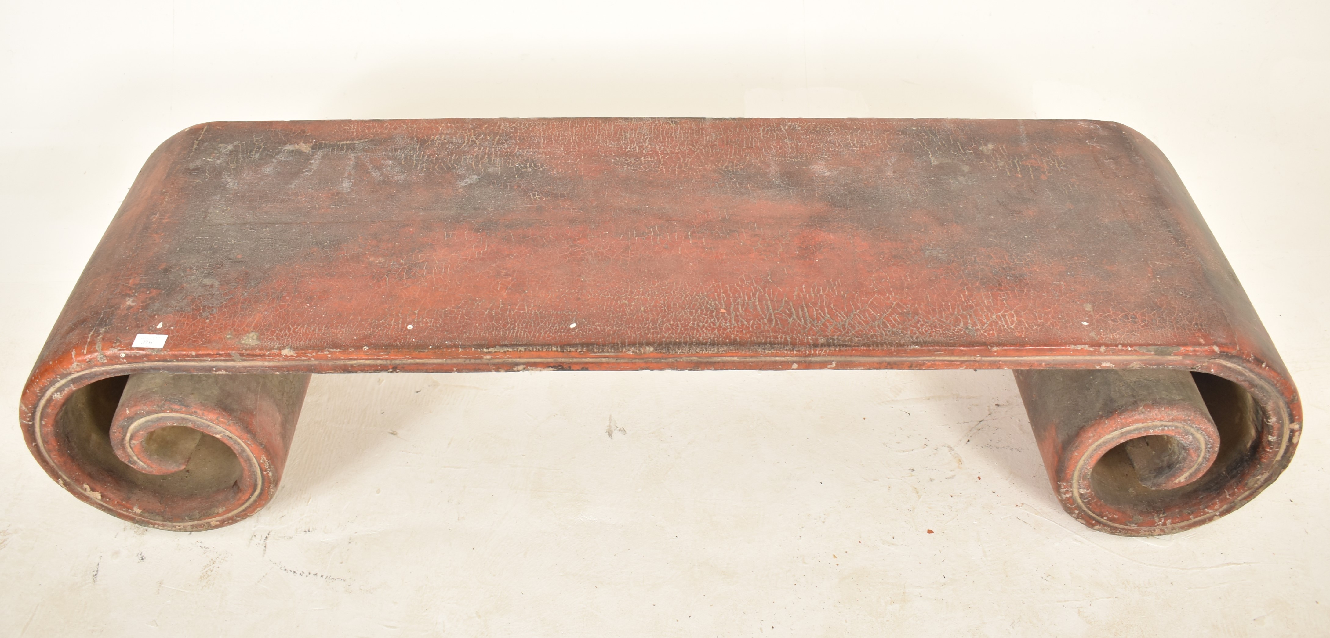 CHINESE EARLY 20TH CENTURY SHANXI PROVINCE SCROLL LOW TABLE - Image 2 of 4