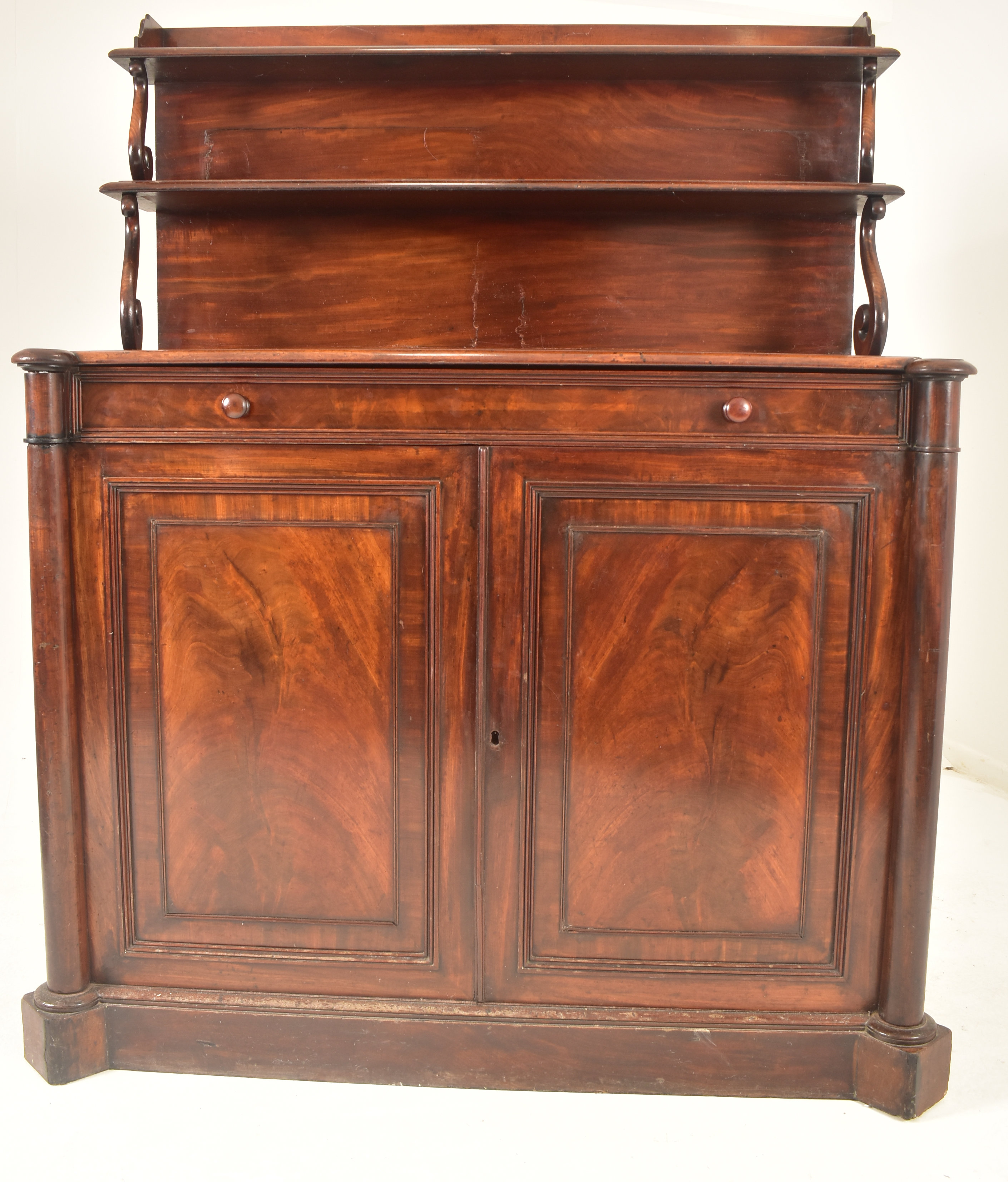 VICTORIAN 19TH CENTURY FLAME MAHOGANY CHIFFONIER