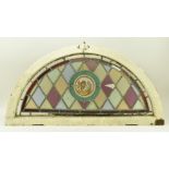 VICTORIAN STAINED GLASS LEAD WINDOW PANEL
