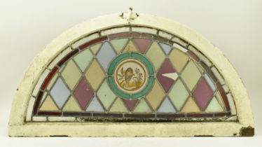 VICTORIAN STAINED GLASS LEAD WINDOW PANEL