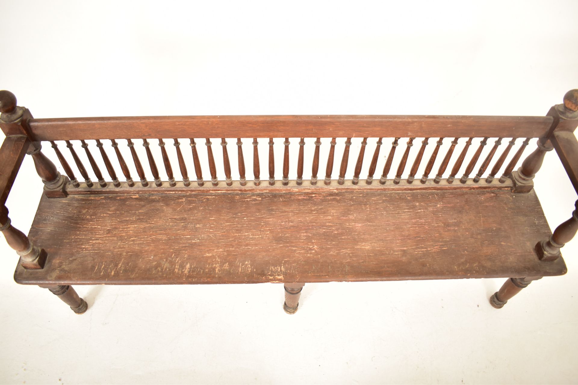VICTORIAN 19TH CENTURY OAK HALL SETTLE BENCH - Image 2 of 6