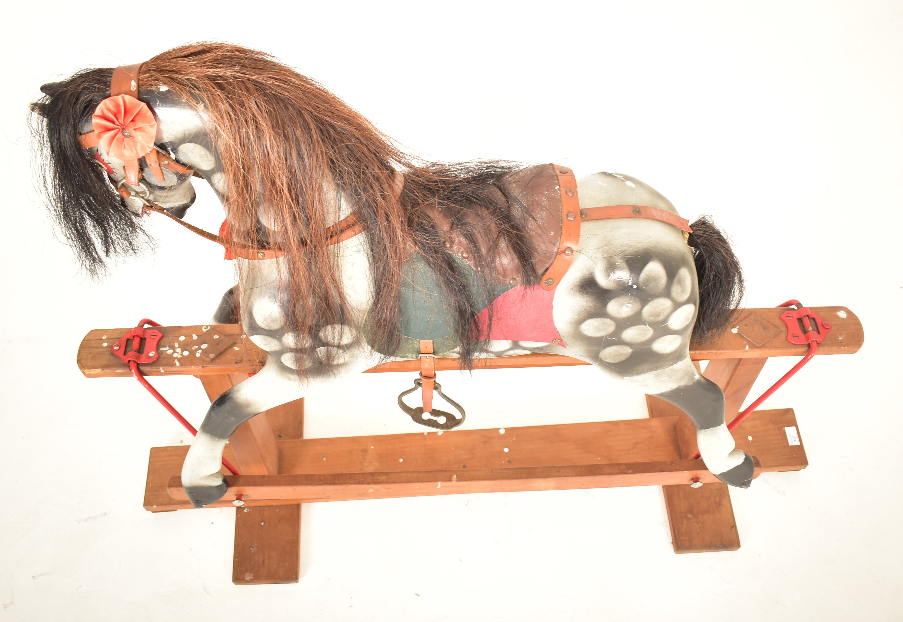 1920S HAND PAINTED WOODEN ROCKING HORSE LINE BROS MANNER - Image 2 of 6