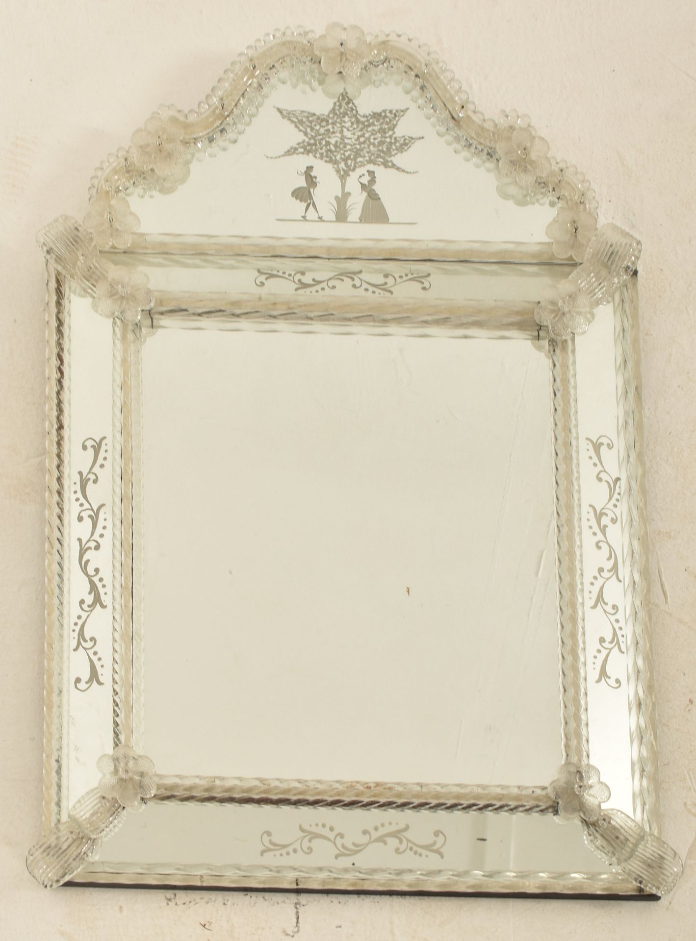 VENETIAN PALAZZO ETCHED GLASS WALL HANGING MIRROR