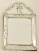 VENETIAN PALAZZO ETCHED GLASS WALL HANGING MIRROR