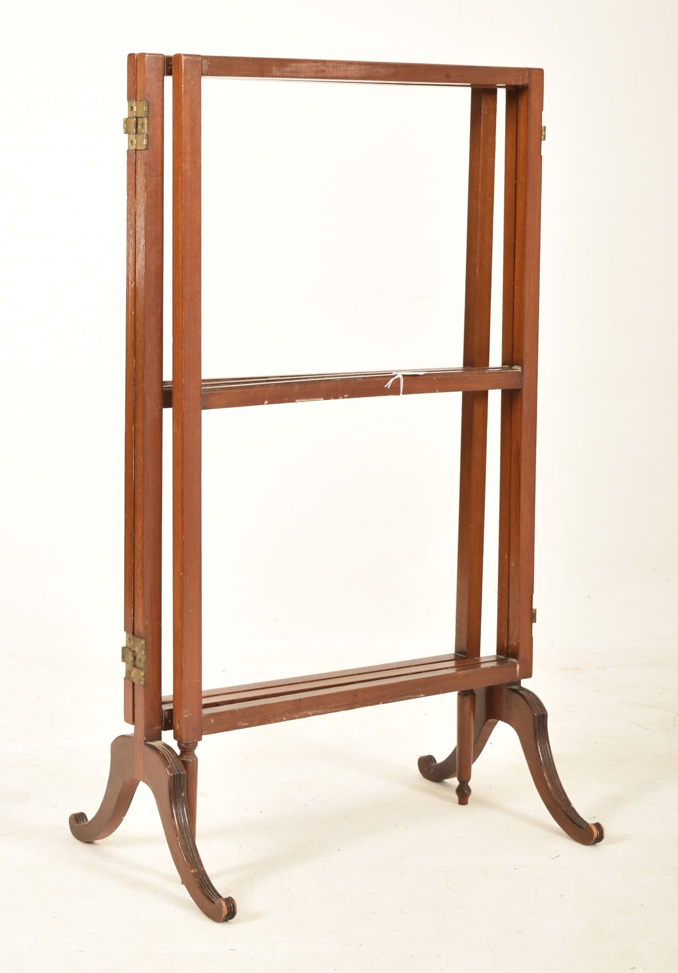 EDWARDIAN MAHOGANY CLOTHES HORSE IN THREE SECTIONS