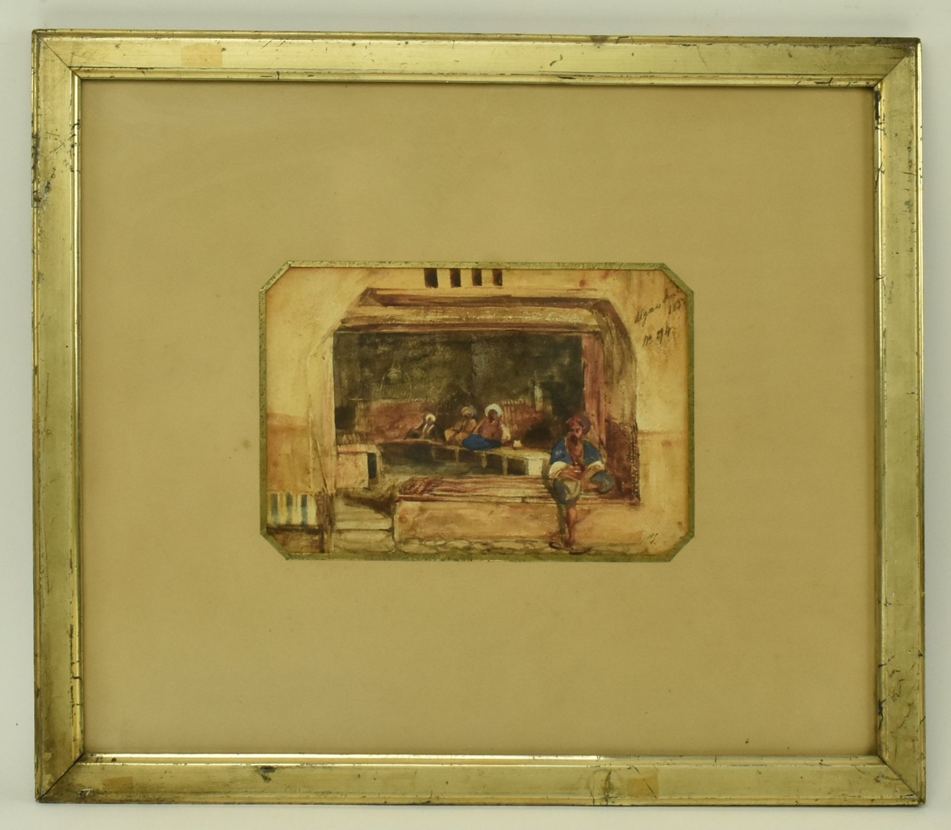 ATTRIB. WILLIAM WYLD (1806-1889) - WATERCOLOUR SKETCH OF ALGIERS - Image 2 of 5