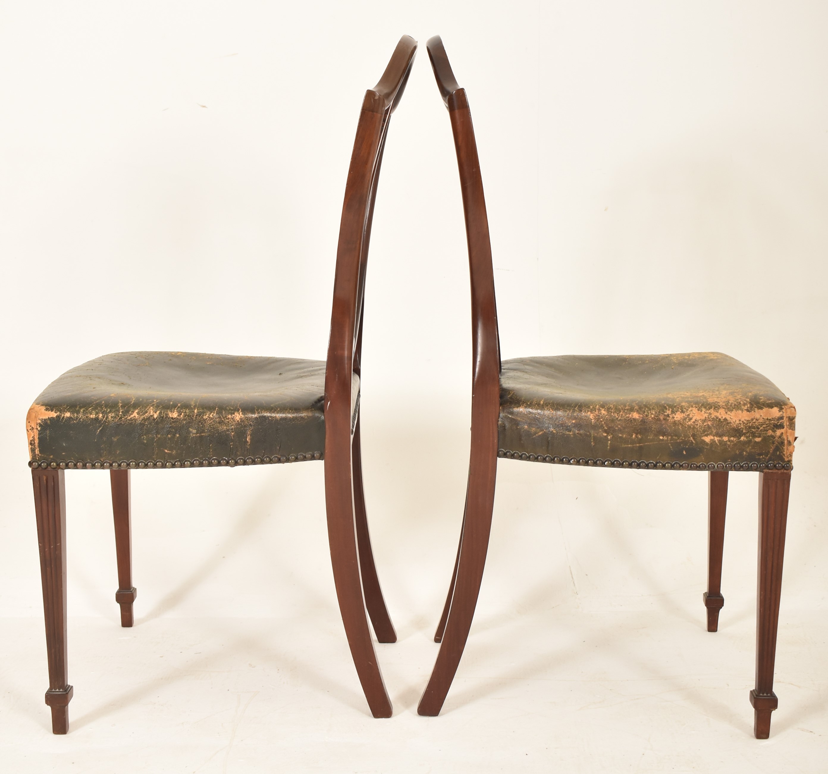 PAIR OF 19TH CENTURY HEPPLEWHITE MAHOGANY & LEATHER CHAIRS - Image 5 of 6