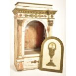CONTINENTAL 19TH CENTURY PAINTED CHURCH ALTAR TABERNACLE