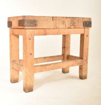 20TH CENTURY BEECH & PINE BUTCHER'S BLOCK