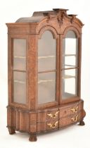 DUTCH 19TH CENTURY BURR WALNUT MINIATURE APPRENTICE CABINET